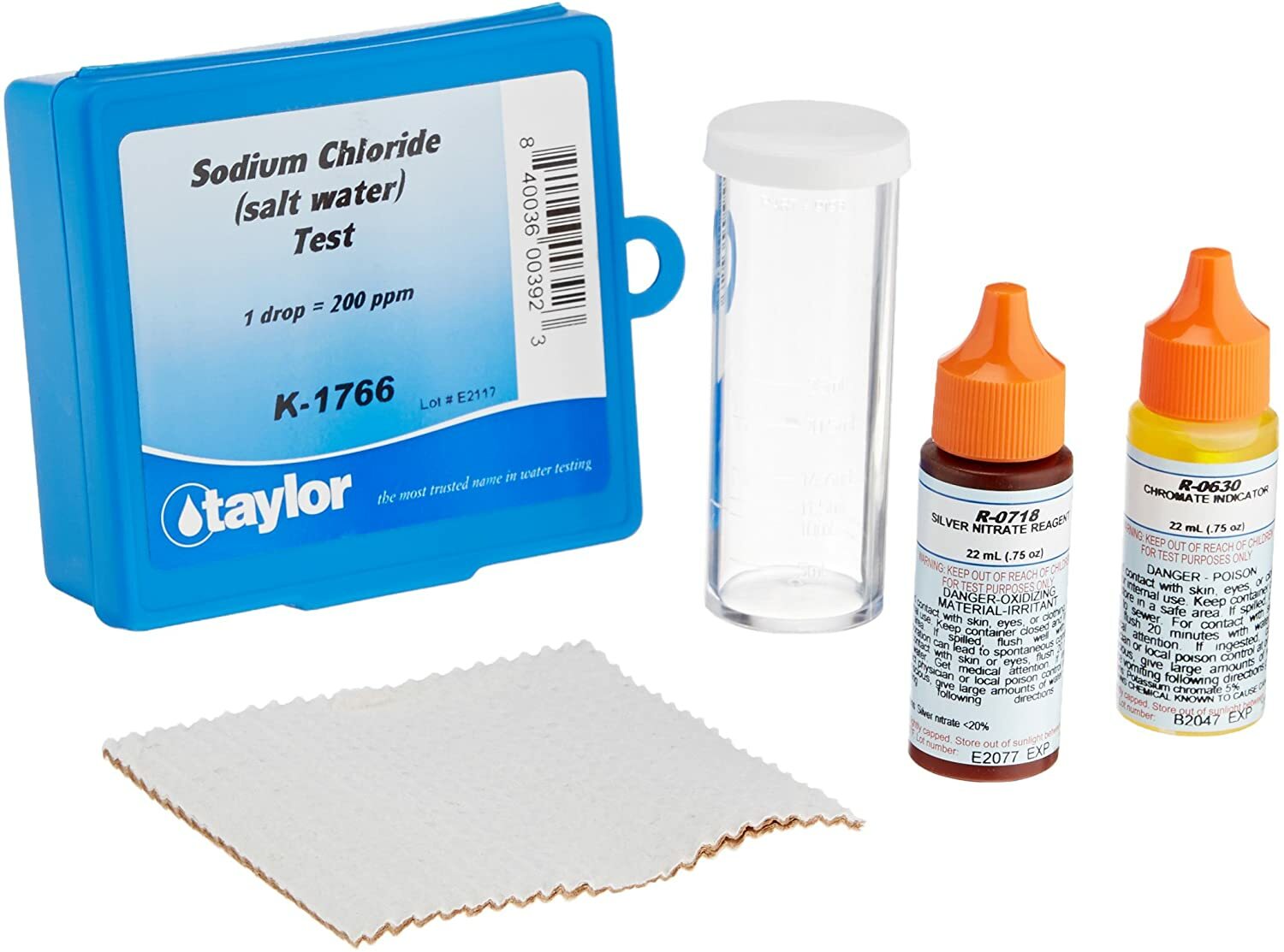 Taylor Technologies K-1766 Sodium Chloride Test Kit, Slat Water Pools