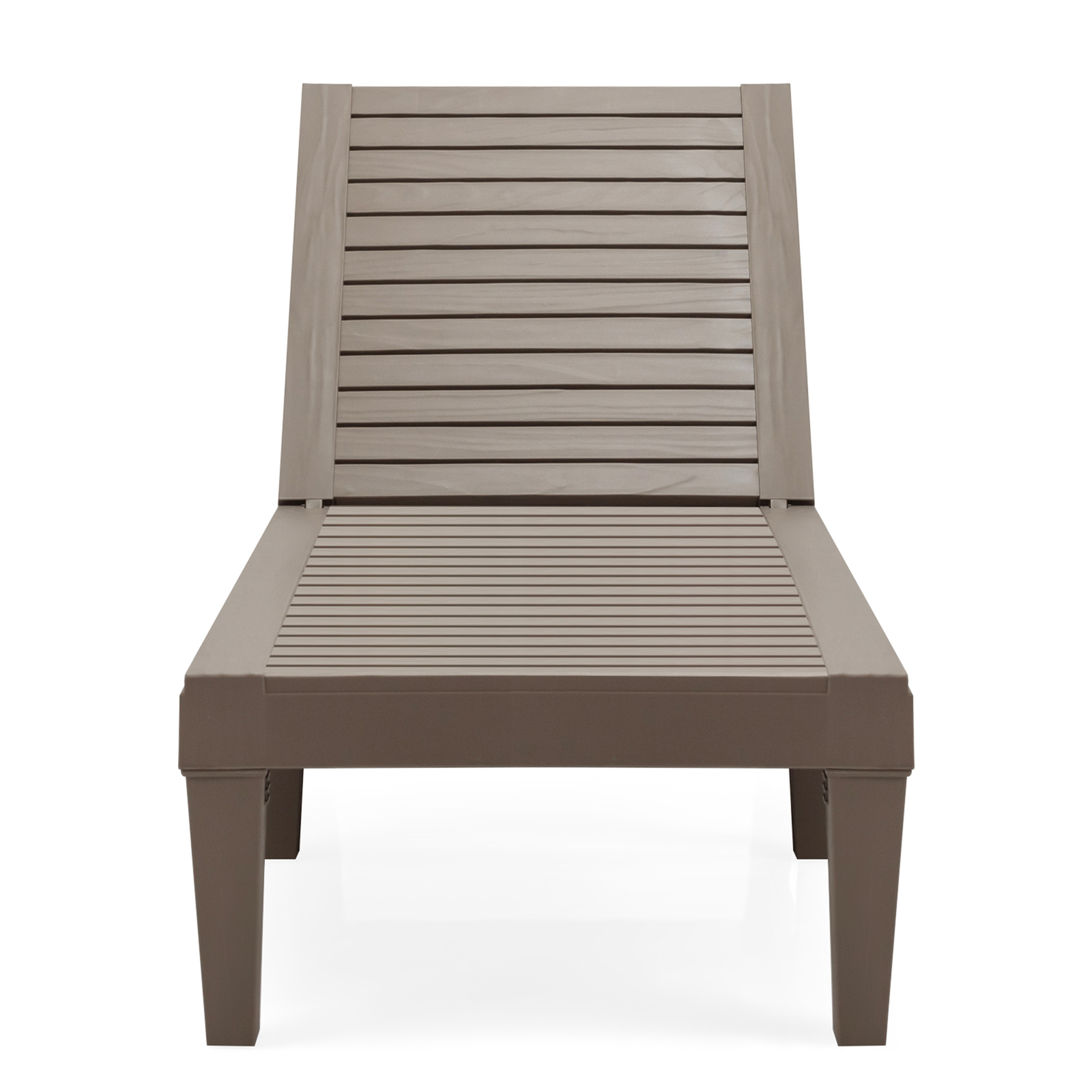 Set of 2 Patio Outdoor Chaise Lounge Chair Recliner w/ Adjustable Backrest Brown