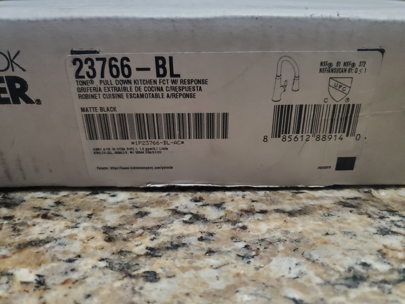 Kohler Tone Touchless K-23766-BL PullDown Multi Spray Kitchen Faucet Matte Black