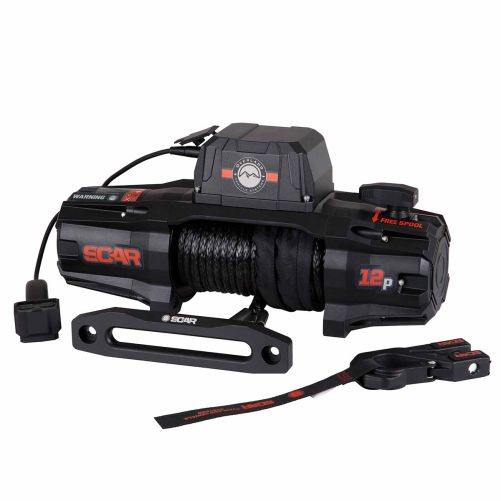 OVS 19129901 SCAR 12P 12000 lb. Winch With Synthetic Rope & Wireless Remote