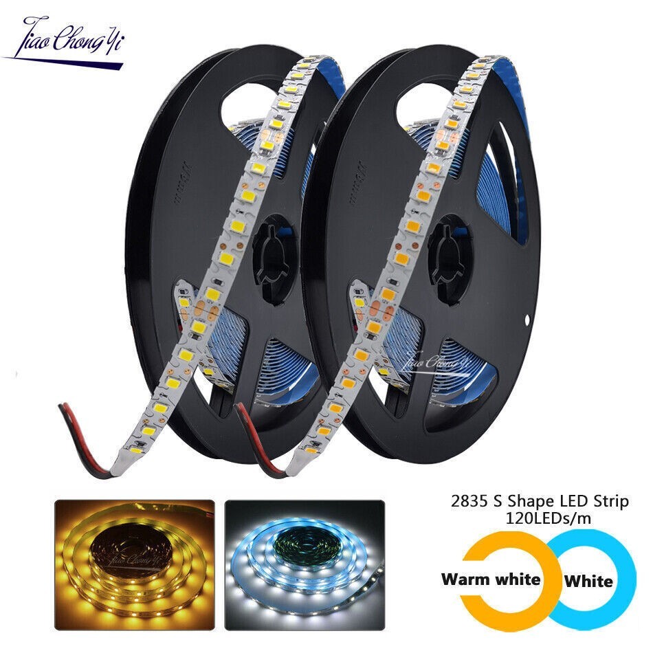 DC12V 2835 S Shape LED Light Flexible Strip  120leds/m Easy Bend light bar 1-5M