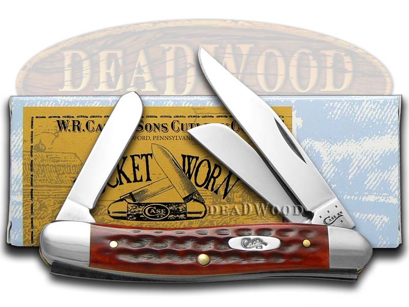 Case xx Stockman Knife Pocket Worn Jigged Old Red Bone Handle Stainless 00786