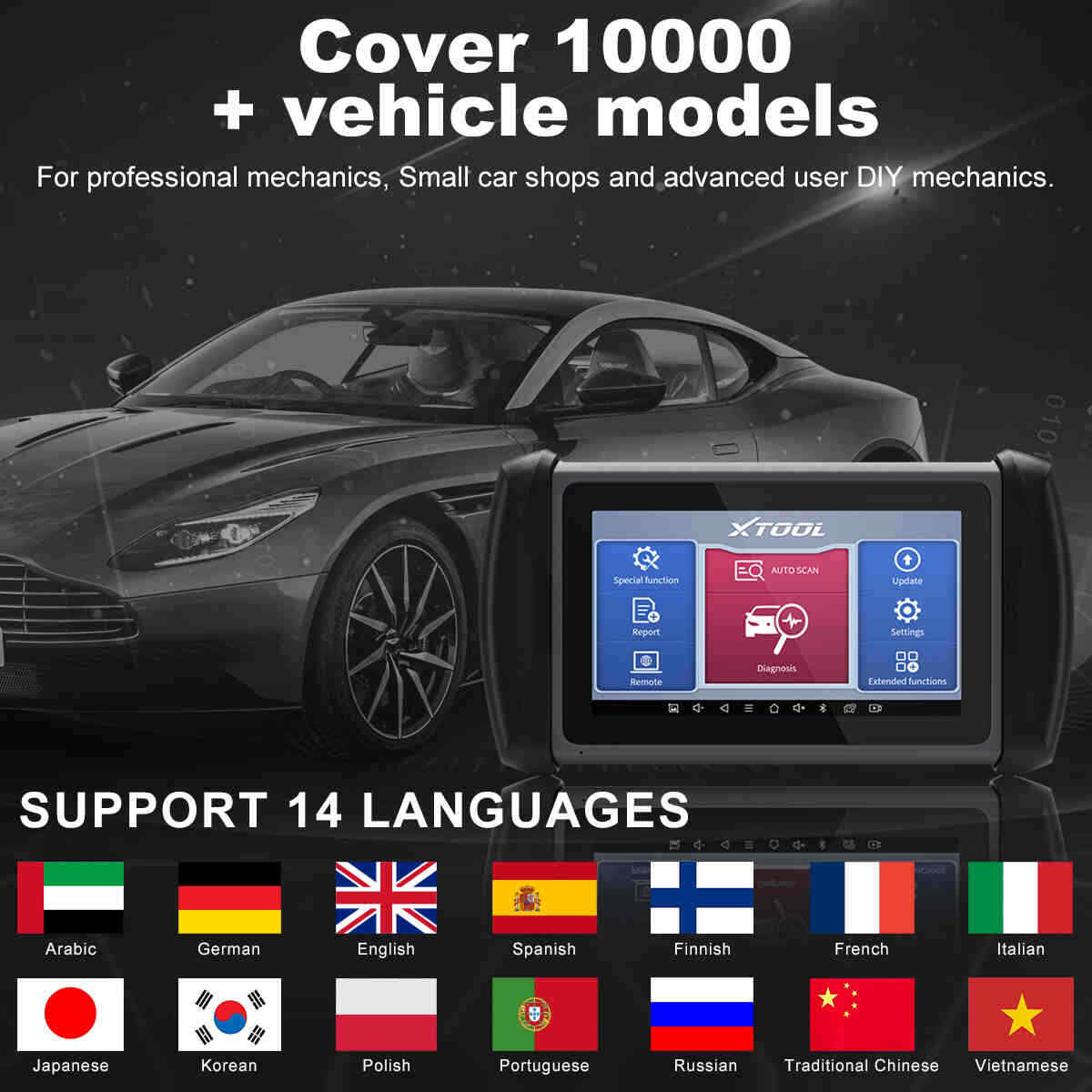 XTOOL Scanner IP616 OBD2 Auto Full Diagnostic K!ey Programmer Coding Tool CANFD