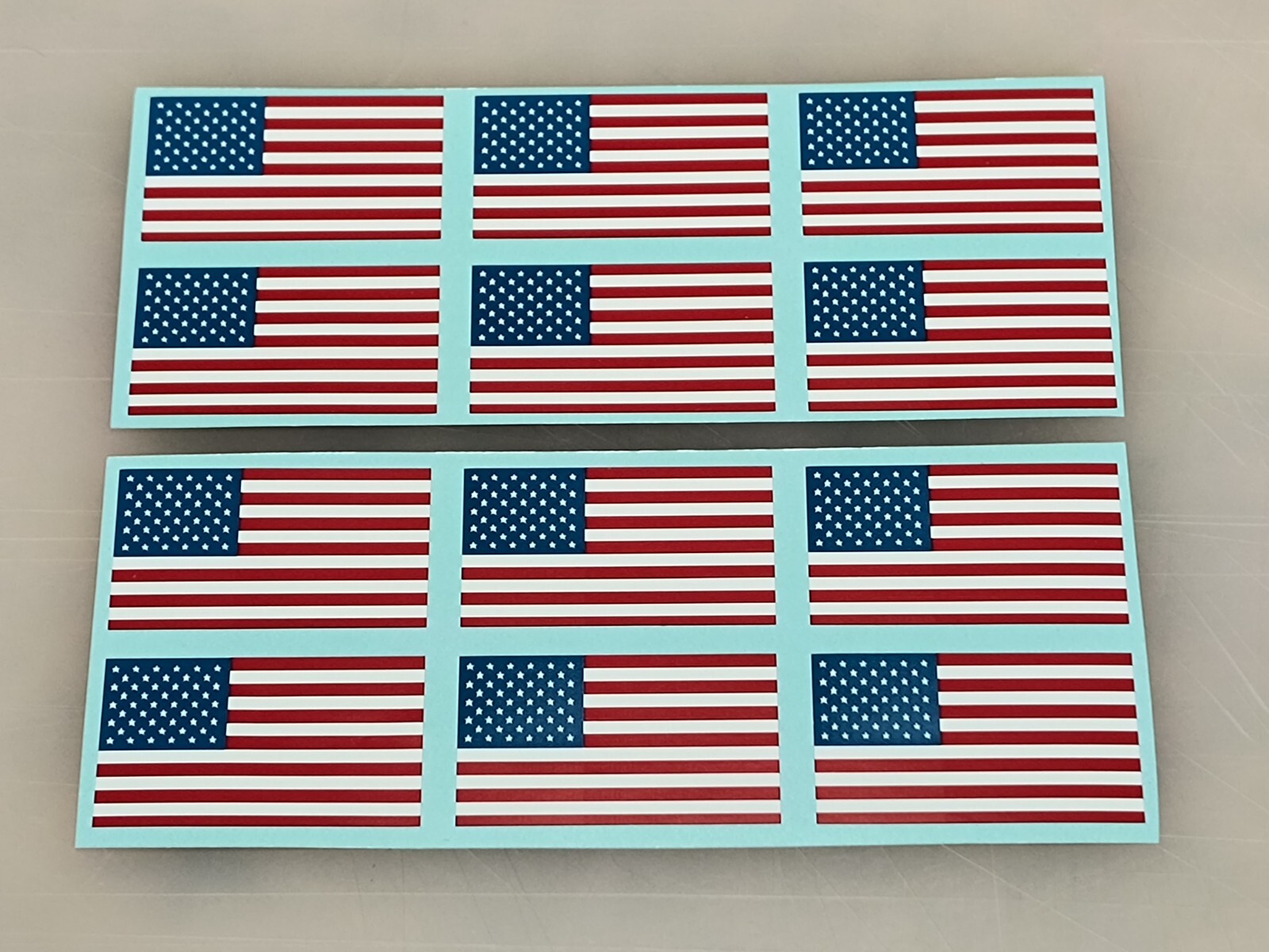 12x - Mini 1x1.75 AMERICAN FLAG Vinyl Stickers USA Flag Decals Hard Hats Helmets