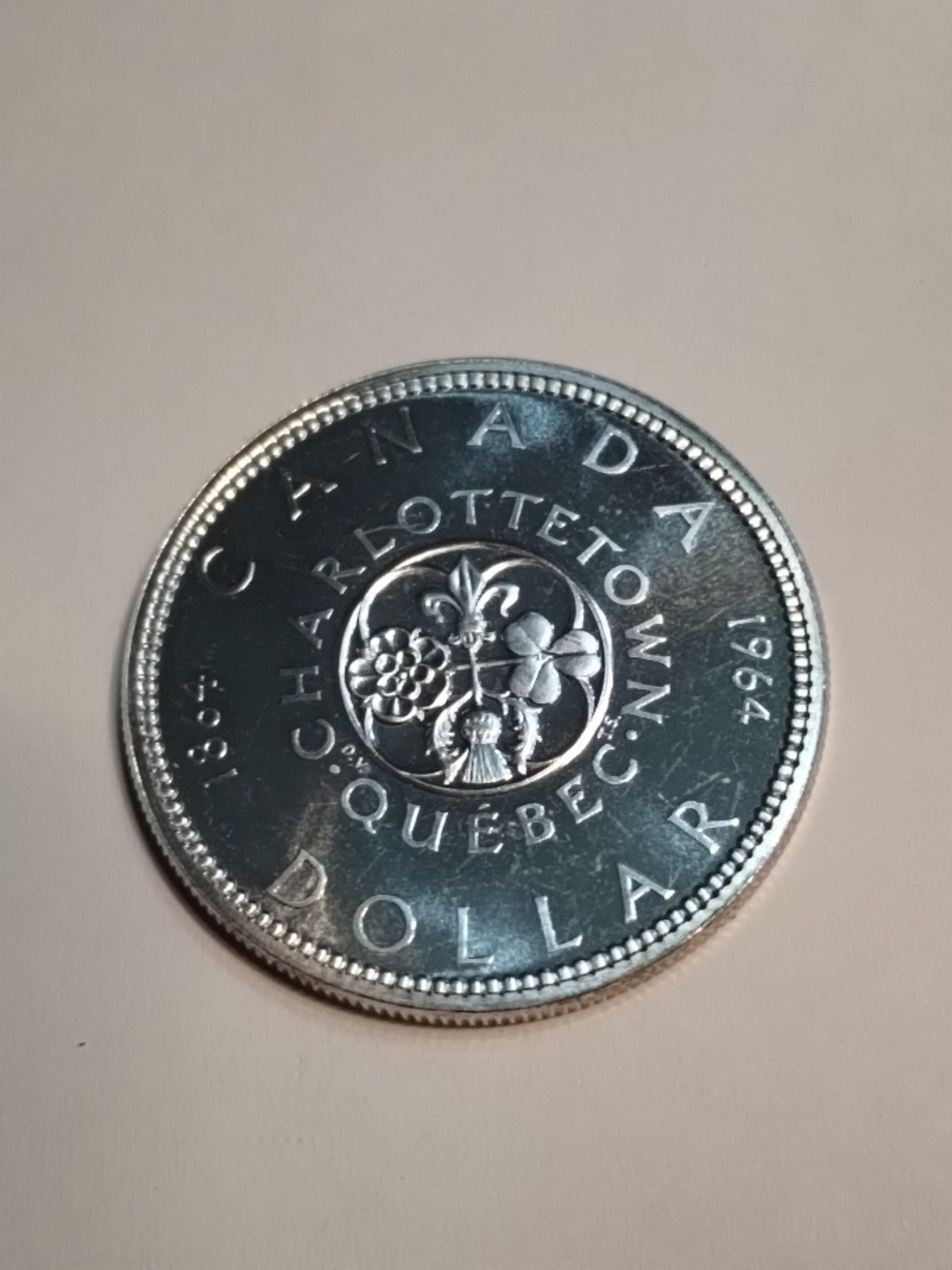 Canada 1964 Silver Dollar Charlottetown Quebec Prooflike BU Gem 1864-1964 Anniv.