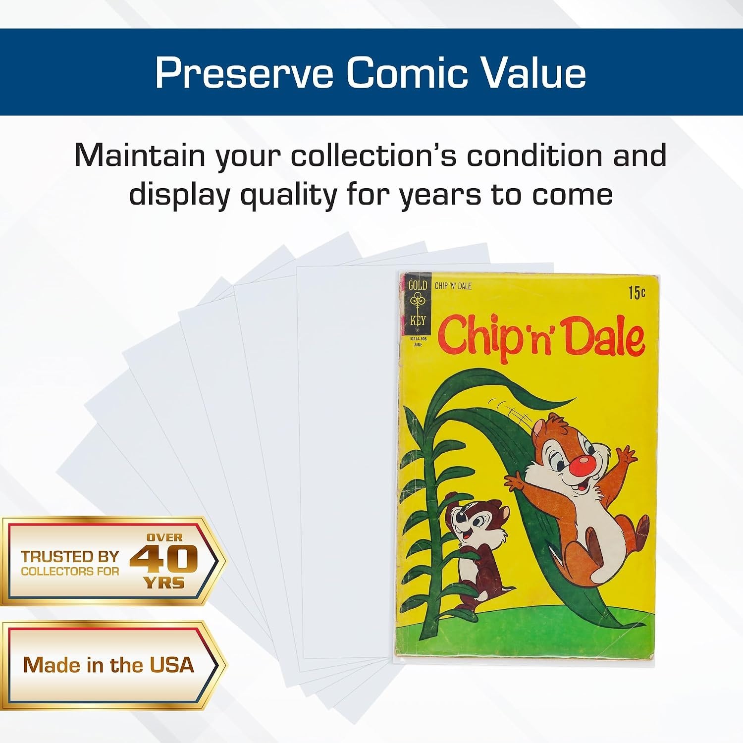24-Point Comic Book Backing Boards 200-Pack 7" x 10.5" - Dust-Resistant