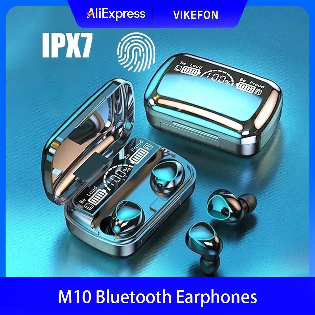 M10 Bluetooth Earbuds Wireless Headphones HiFi Stereo LED Display Earphones