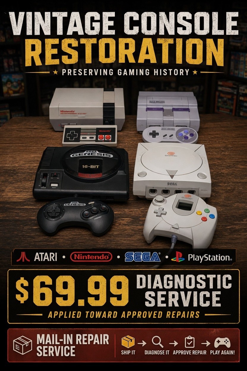 Vintage Game Console Repair Service / Micro soldering, Chip Repair , diagnostic