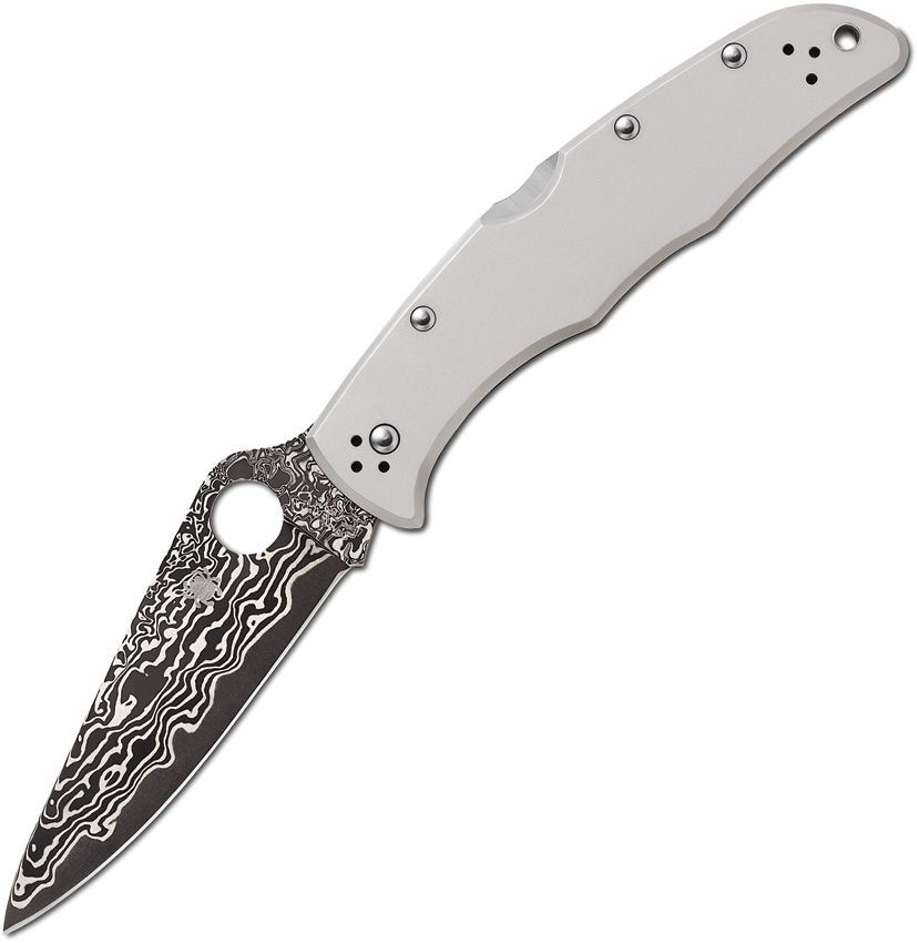Spyderco Endura 4 Titanium Damascus Folding Knife 3.75"