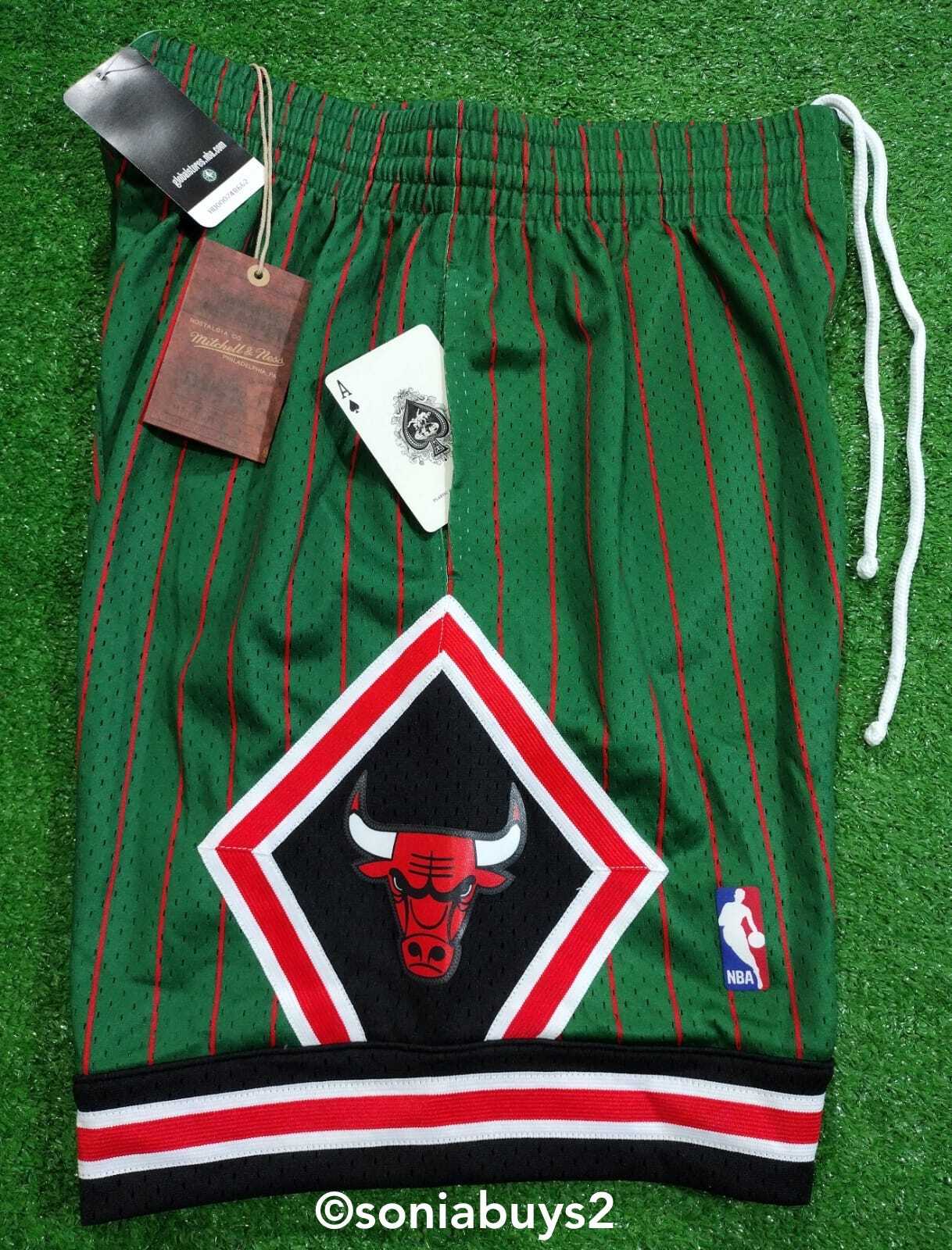 Mitchell & Ness Men's NBA Chicago Bulls '95 Reload Swingman Shorts, Green, Sizes