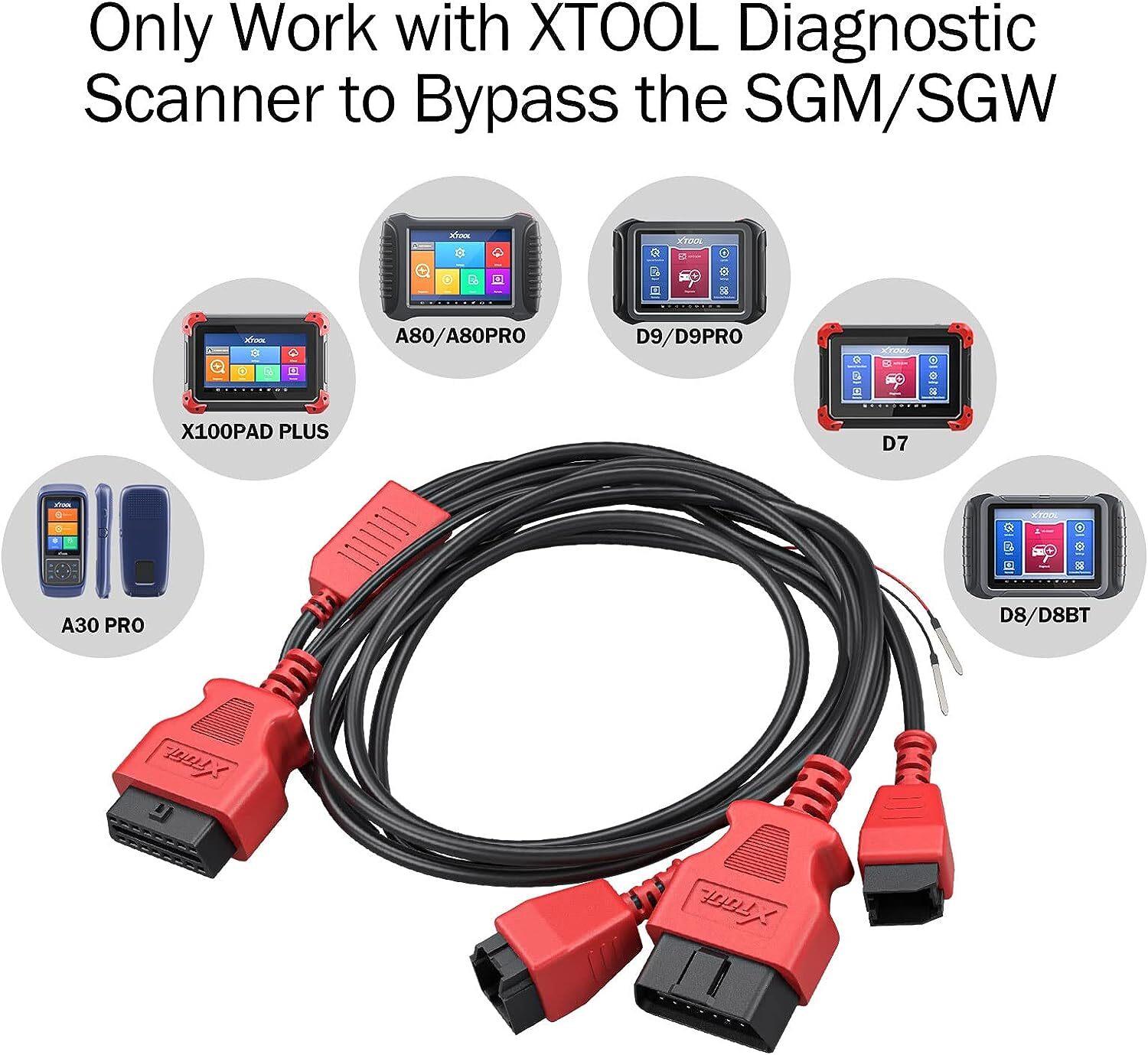 XTOOL 12+8 Pin Auto Diagnostic Cable FCA Cable for Chrysler work with D7 D8 D9