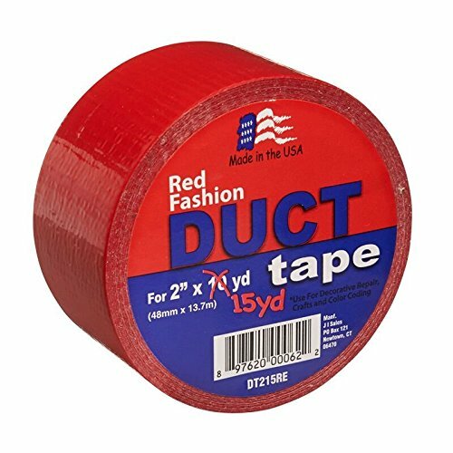 Signature Crafts Fashion Duct Tape Solid Red DT215RE 15 Yards 1.88 Inches Wide,