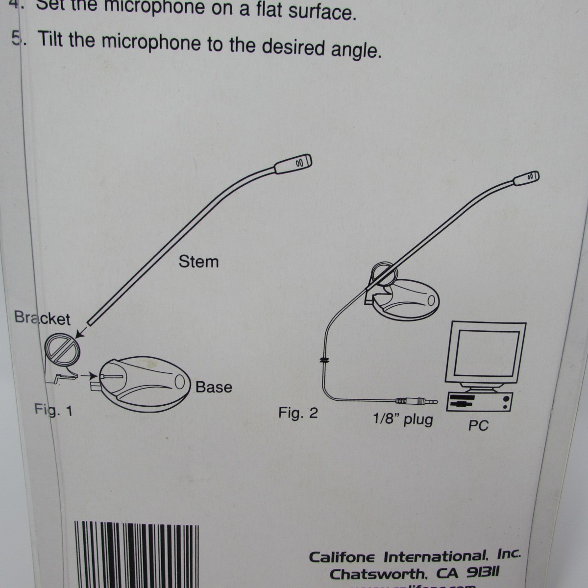 Califone Model AX-12 Computer Microphone for Voice-Recognition