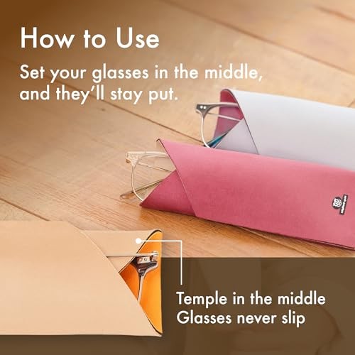 Burrito Style Microfiber Foldable Eyeglass Case - Slim 03 Beige Burgundy