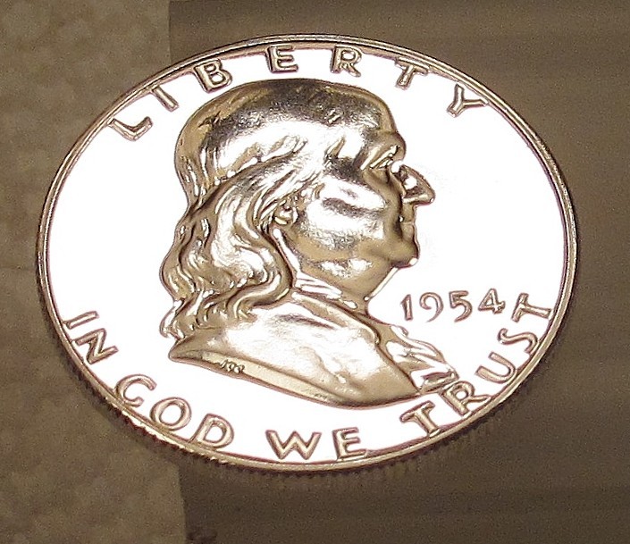 1954 Gem  Proof  Franklin  EYE CANDY " Blazing  Original  Luster "  #729 - 3