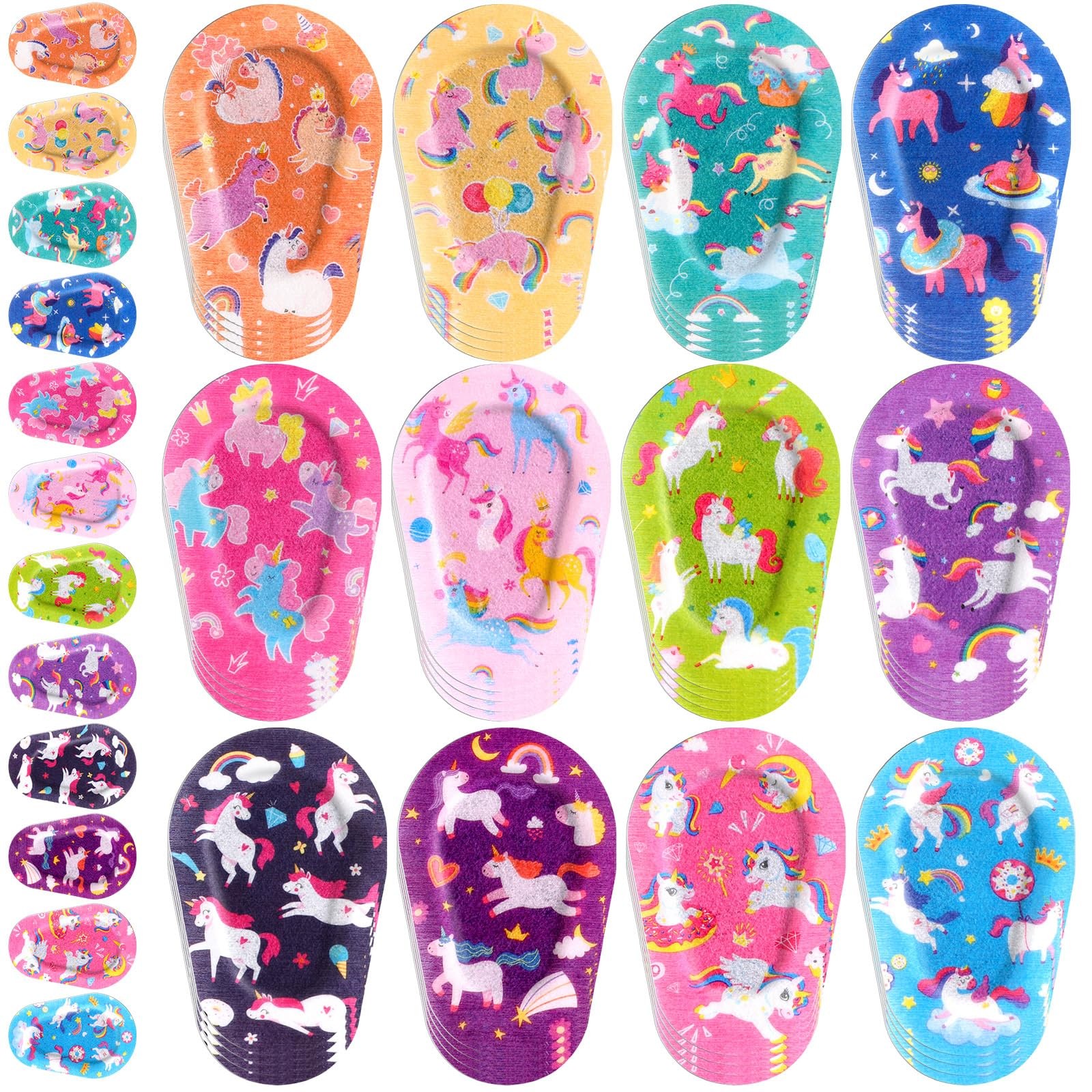 Panelee 60 Pcs Adhesive Eye Patches for Kids Girls Unicorn Patterns Toddler E...