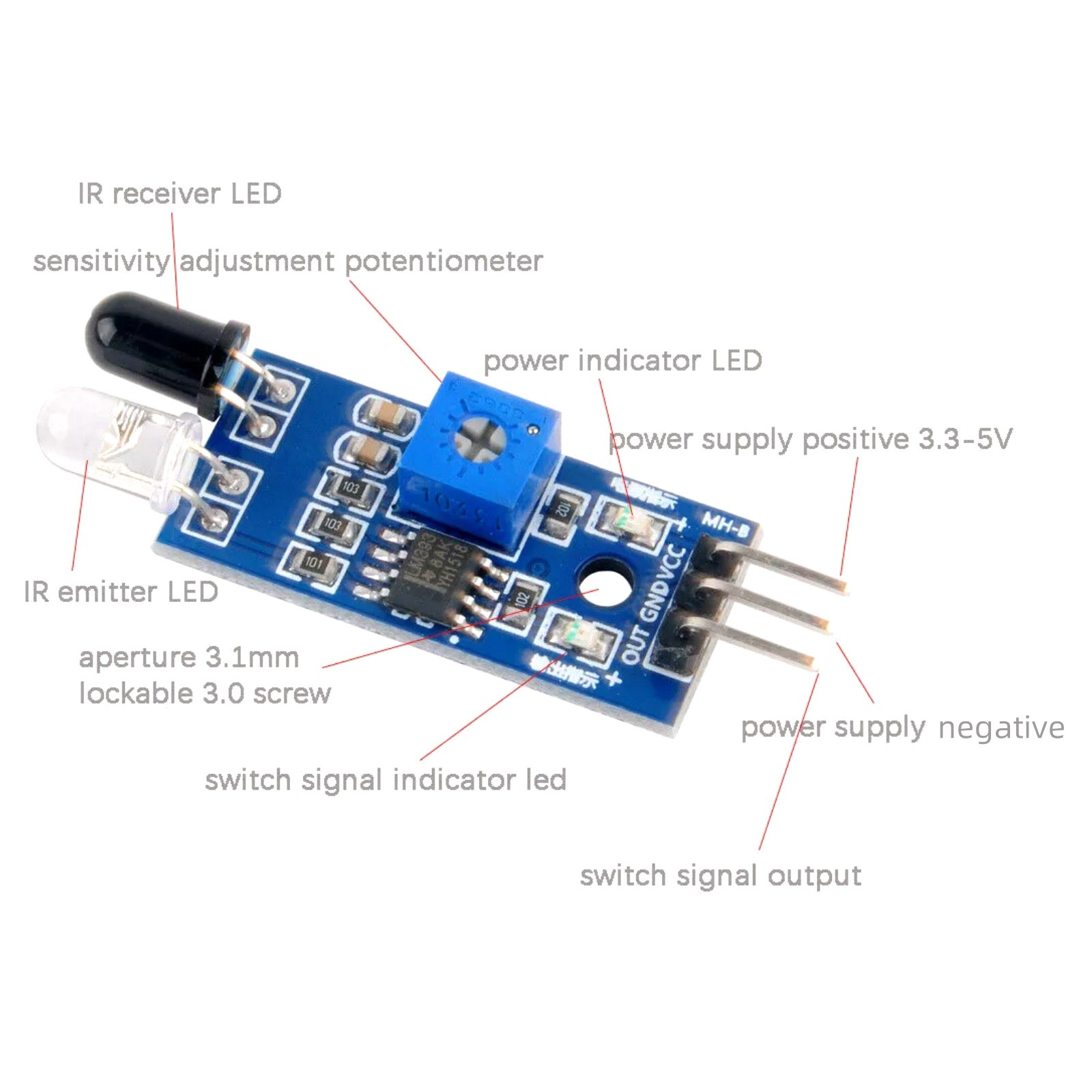 10PCS Smart Car Robot IR Infrared Obstacle Avoidance Sensor Replacement