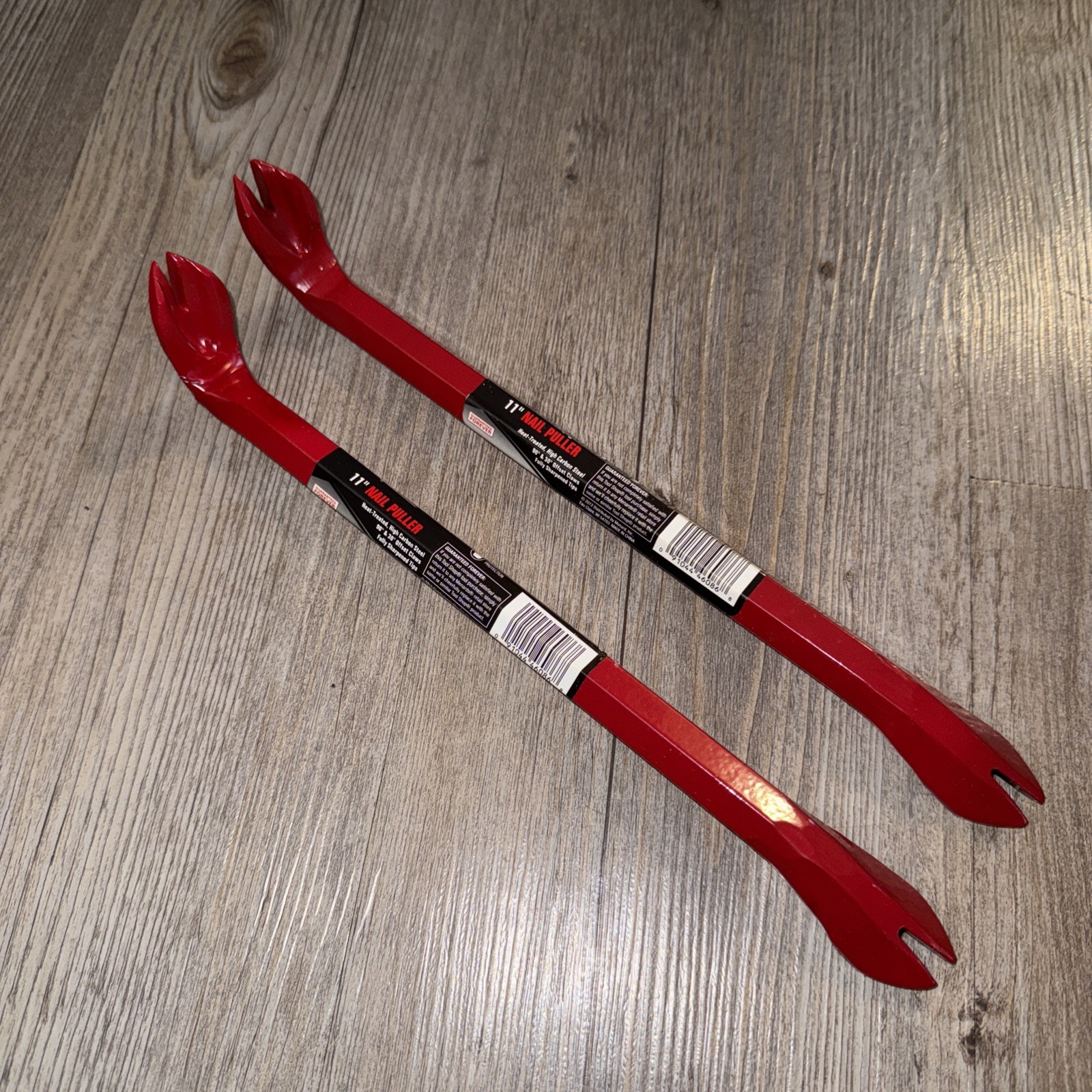 (2) NEW Double Ended Nail Puller RED 90° & 30° - 11" Long