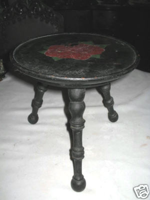 PRIMITIVE ANTIQUE COUNTRY WOOD COW FARM MILK STOOL TOLE ART FURNITURE STAND RACK