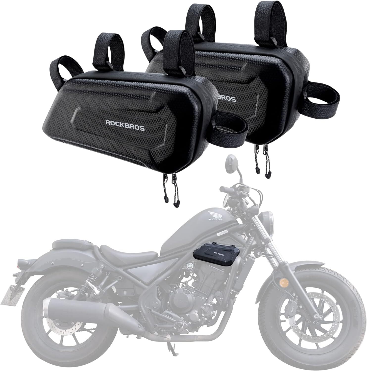 ROCKBROS MotorcycleTriangle Side Bag EVA Tool Bag Hard Shell Tail Bag 2Pcs 1.5L
