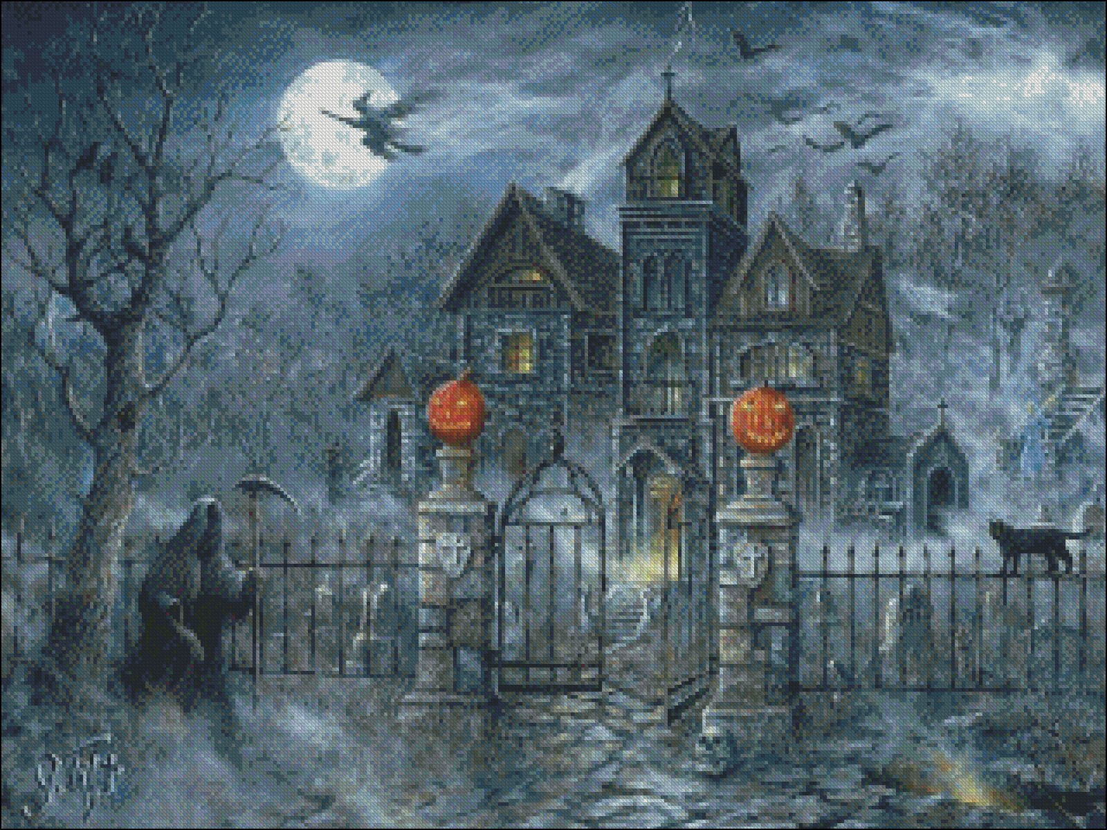 Uninvited Guest - DIY Chart Counted Cross Stitch Patterns Needlework DMC Color