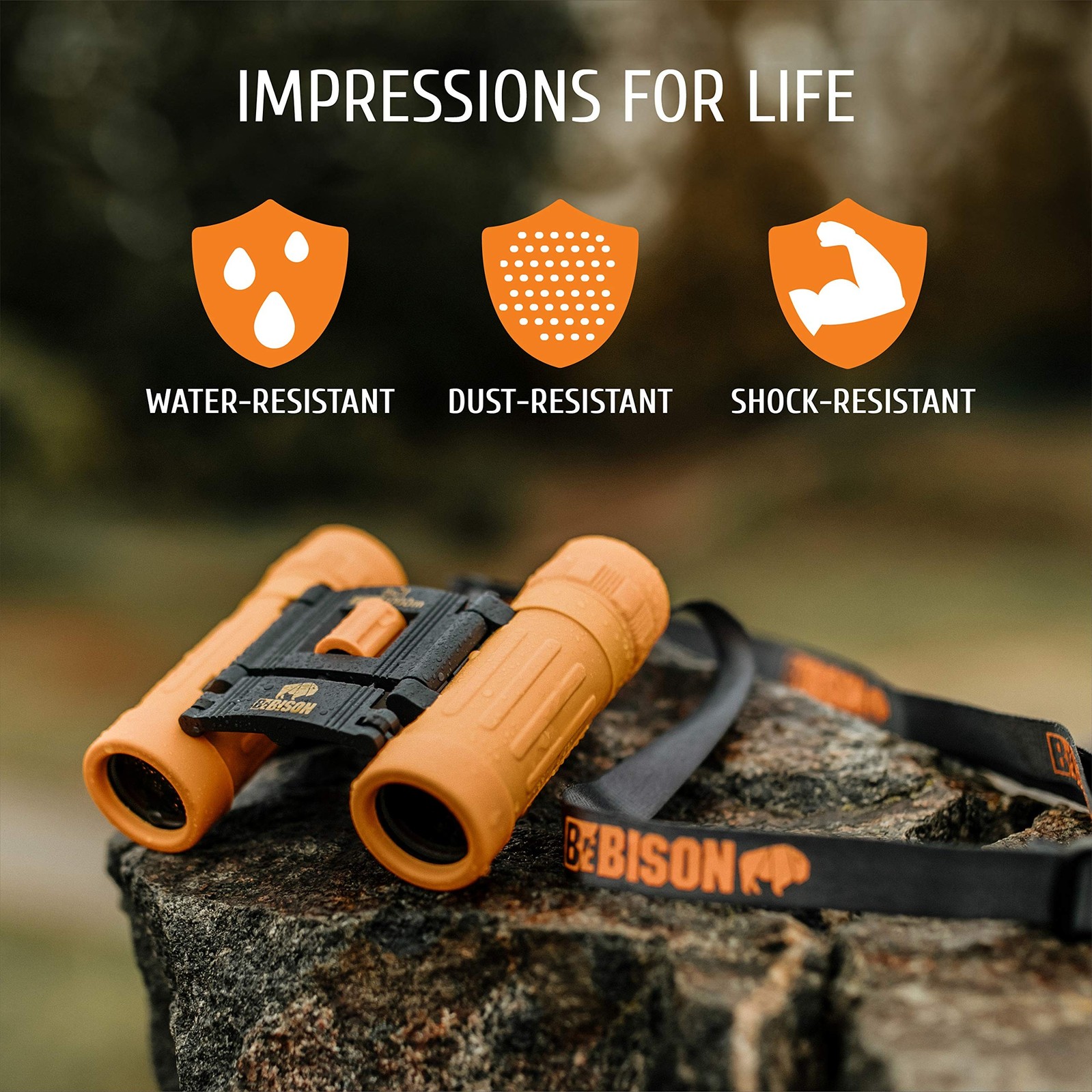 BeBison Binoculars for Kids - 8x21 High Resolution Real Optics - Compact Fold...