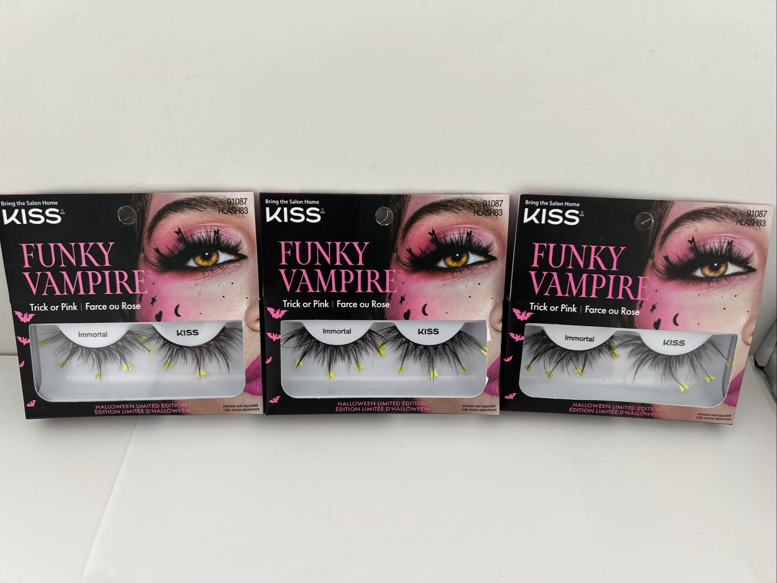 KISS Lashes Halloween Ltd Ed False Eyelashes w/ Butterflies 91087 IMMORTAL - 3PK