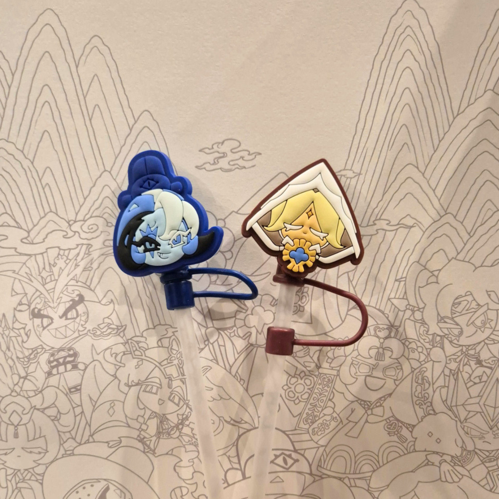 Cookie Run Kingdom Art Collabo Straw Cover Cap Dust Proof Silicone Straw Topper
