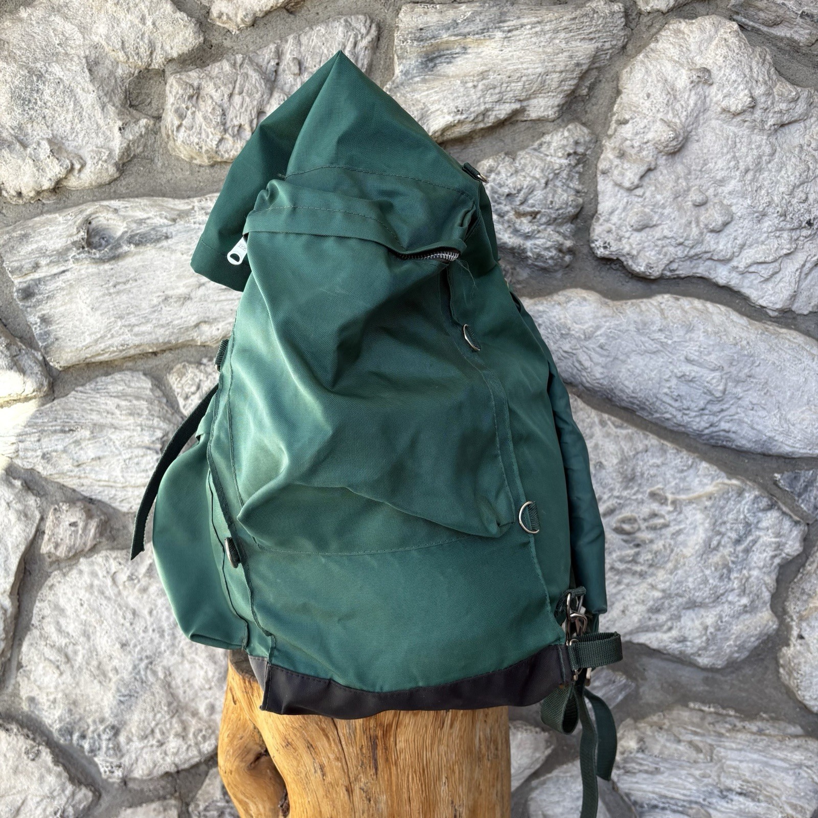 Vintage Backpacking Backpack Green Canvas Backback Original Rover Pack