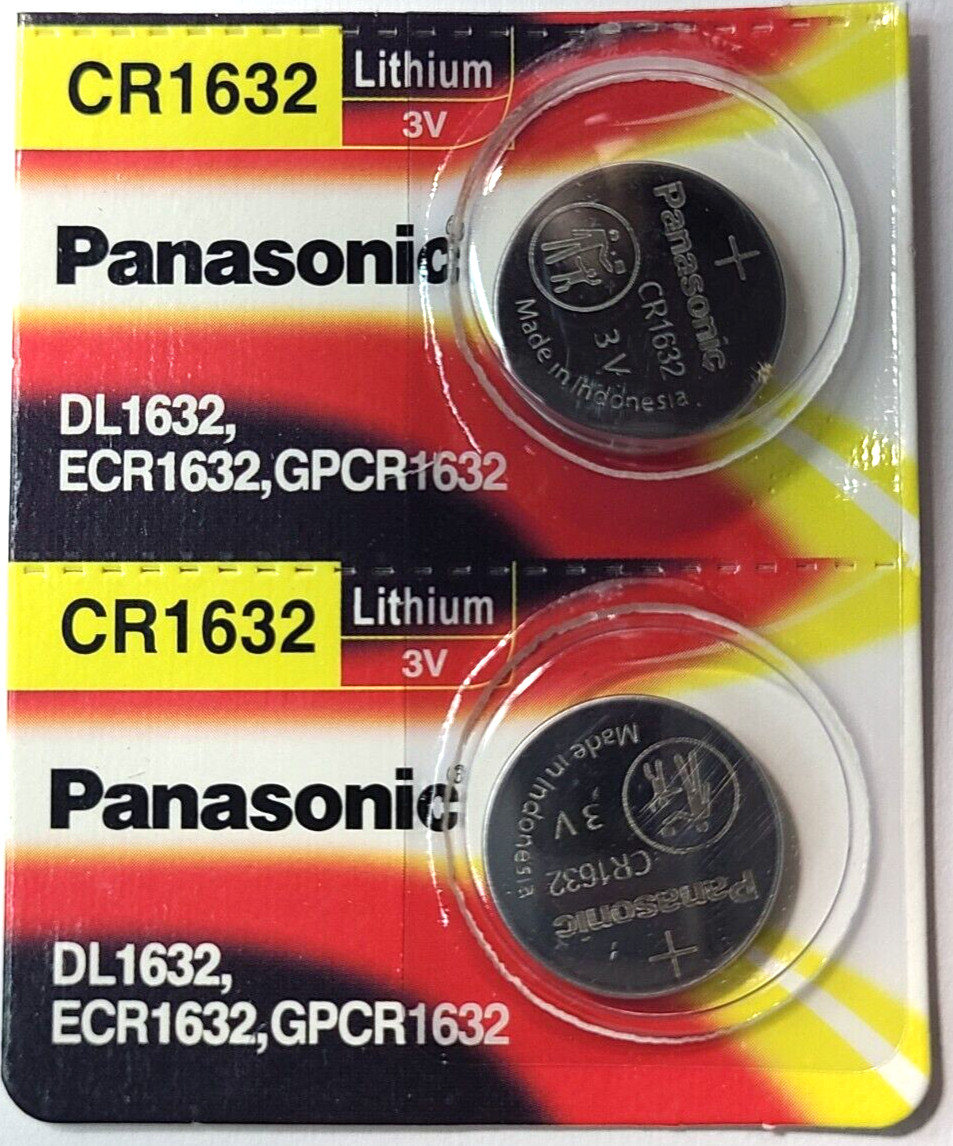 2PK CR1632 PANASONIC 3V LITHIUM DL1632 ECR1632 (GREAT EXP 12/34) FREE SHIP