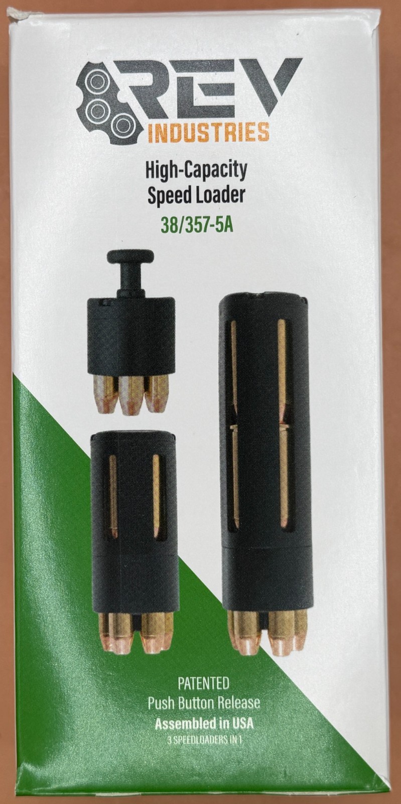 Rev Industries 38/357 Speed Loader – High-Capacity 3-in-1 Reloader 5,10,15 Shot