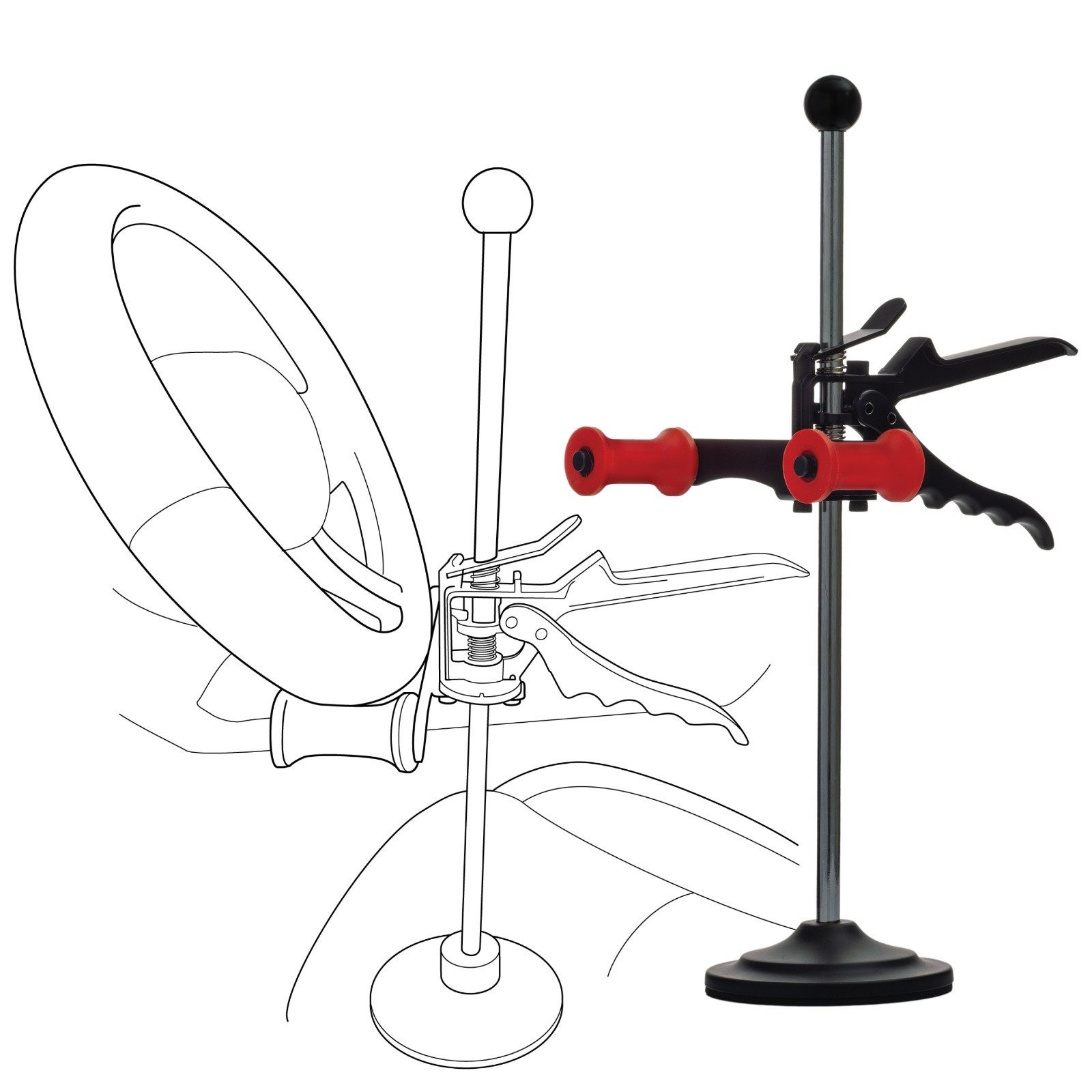AutoSolo 16.5" Adjustable Steering Wheel Holder - Universal Fit
