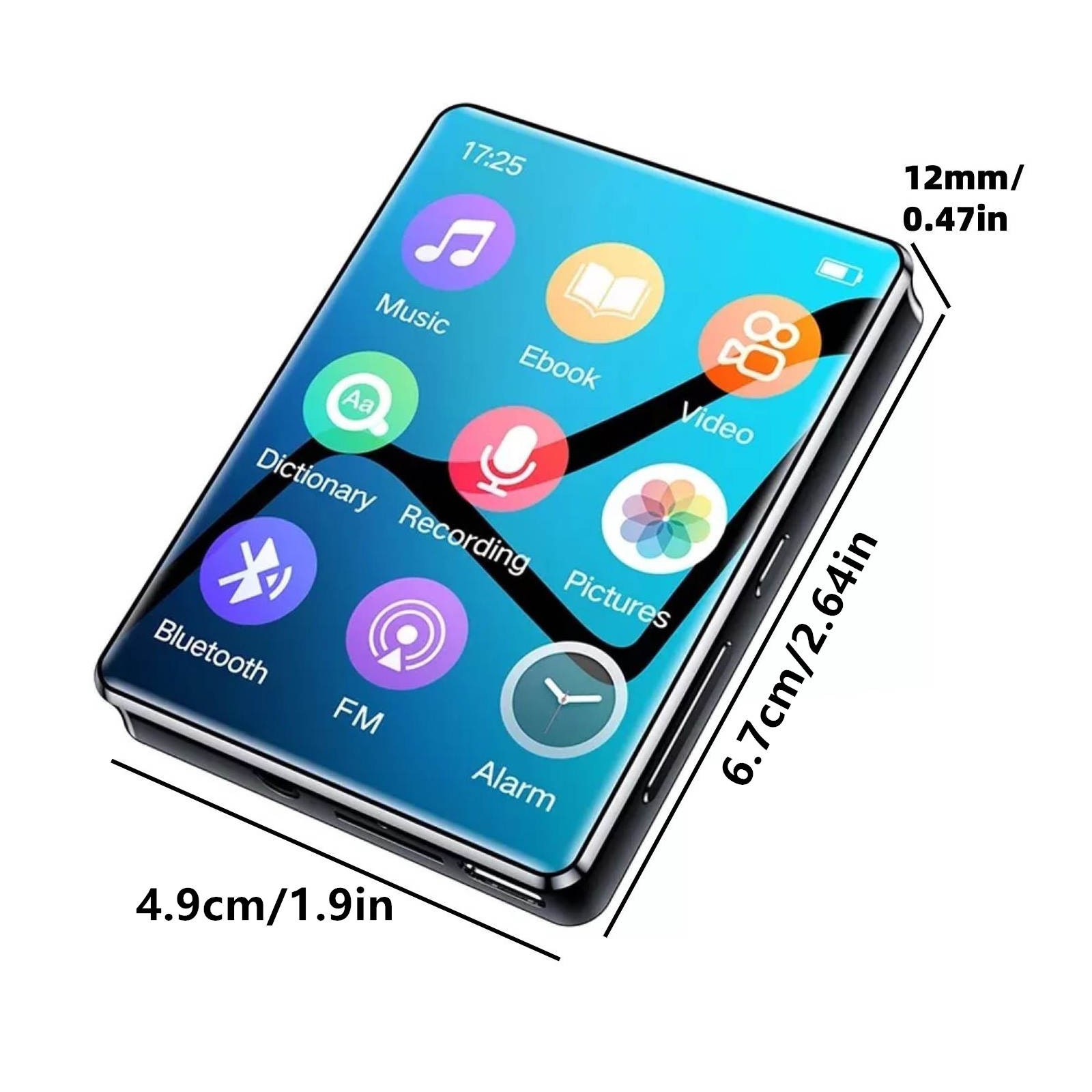 MP3 Player BT 5.0 2.4'' Full-touch HD Screen HiFi Audio Multi-function Equipment