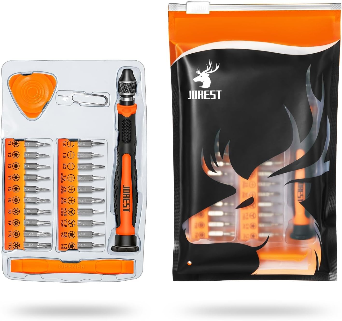 JOREST 24-Piece Precision Screwdriver Set with Torx, Tri-Wing & Pentalobe Bits