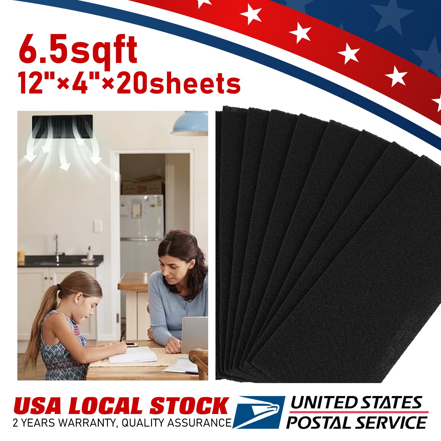 20Sheet 4"x 12" Activated Carbon Filters for Floor Vent Heat Register Air Filter