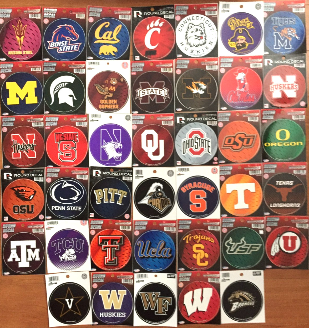 NCAA Round Decal Car Window Sticker 4.5" College Dorm CHOOSE YOUR TEAM