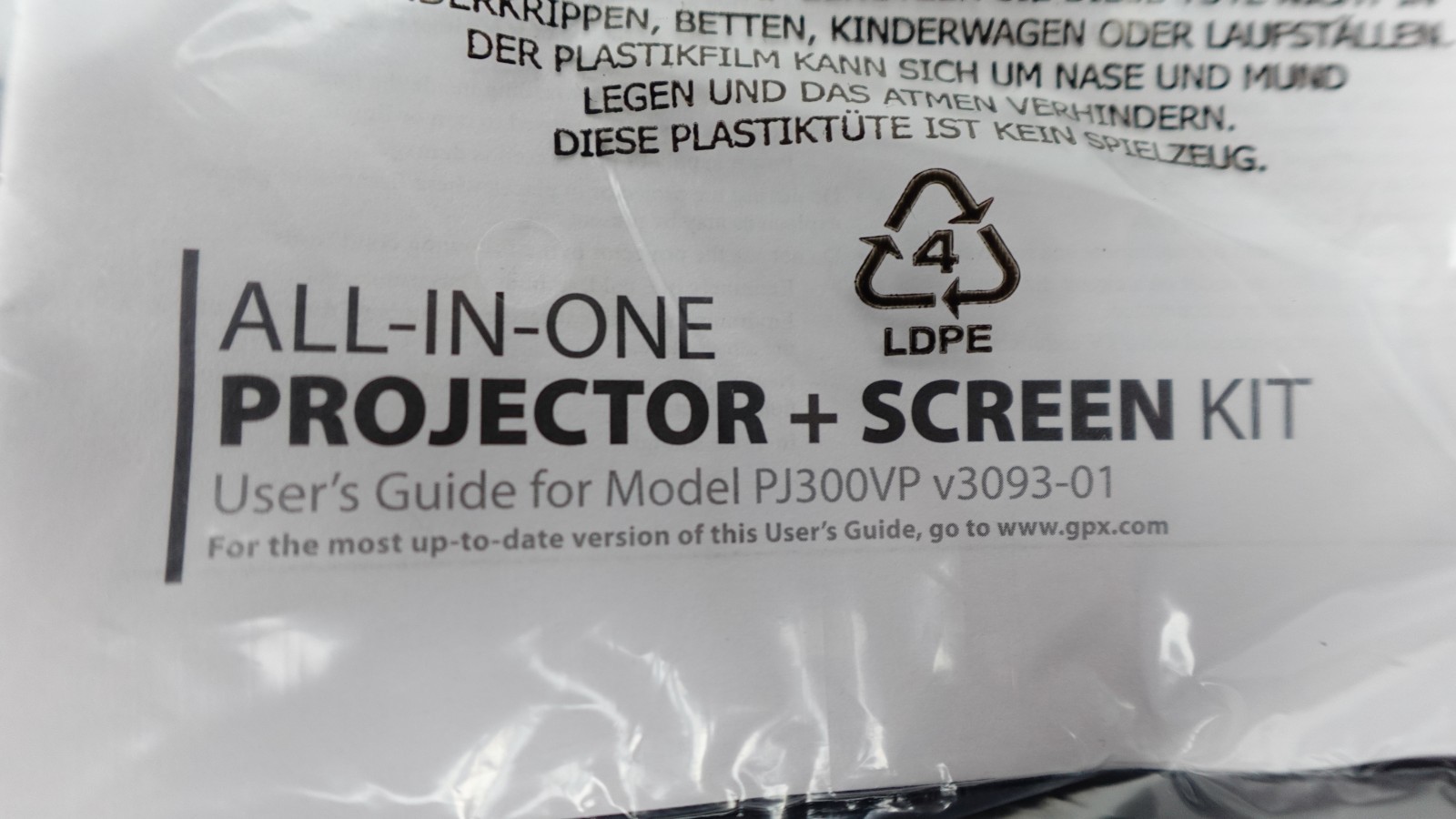 PJ300VP All-In-One Projector + Screen Kit New