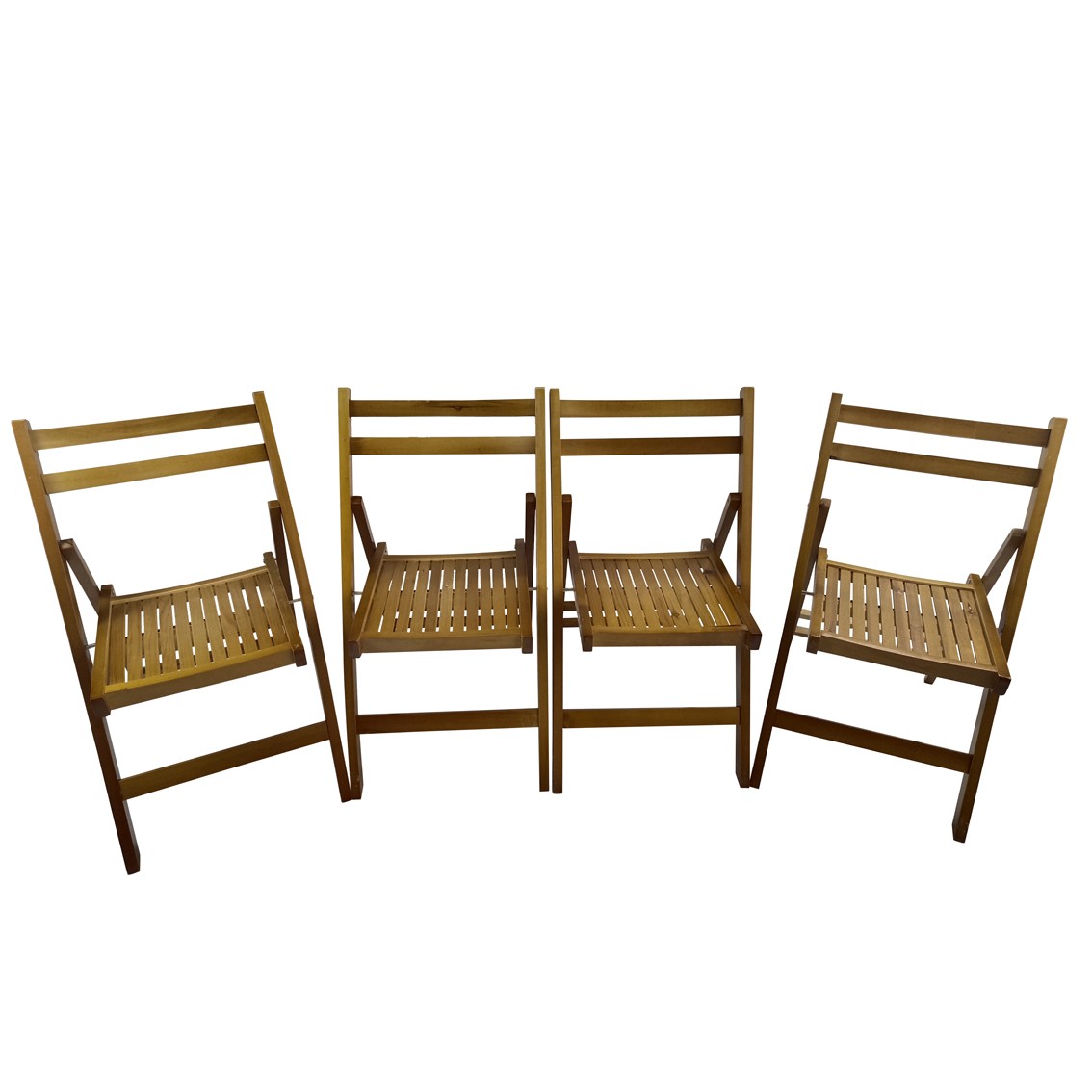 Set of 4 Folding Chair Event Chair Furniture Slatted Wood Honey Color