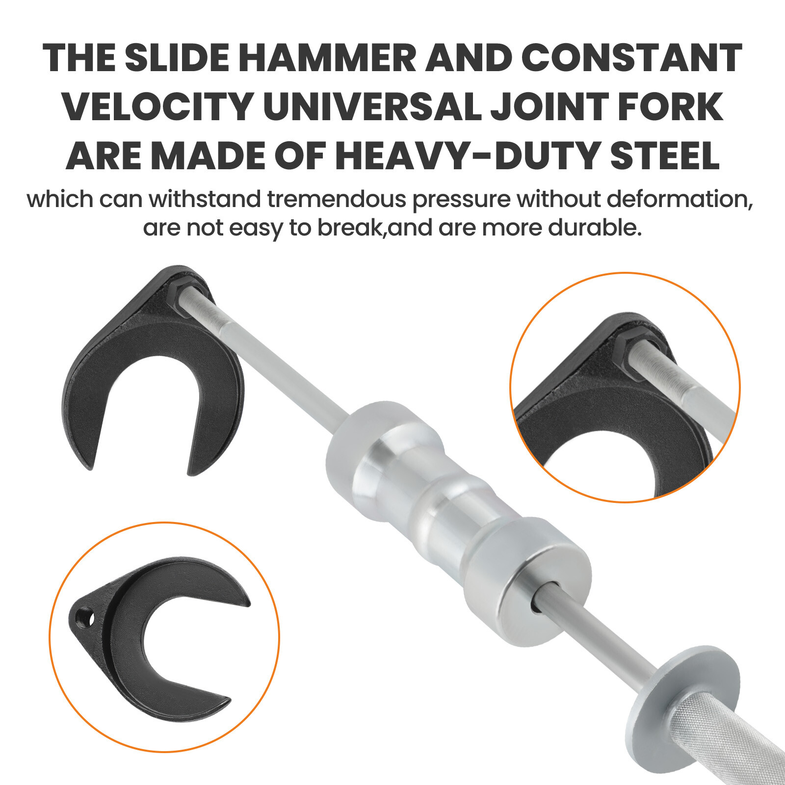 Front Axle Shaft Puller CV Joint Puller Slide Hammer w/ Adapter Attachments kit