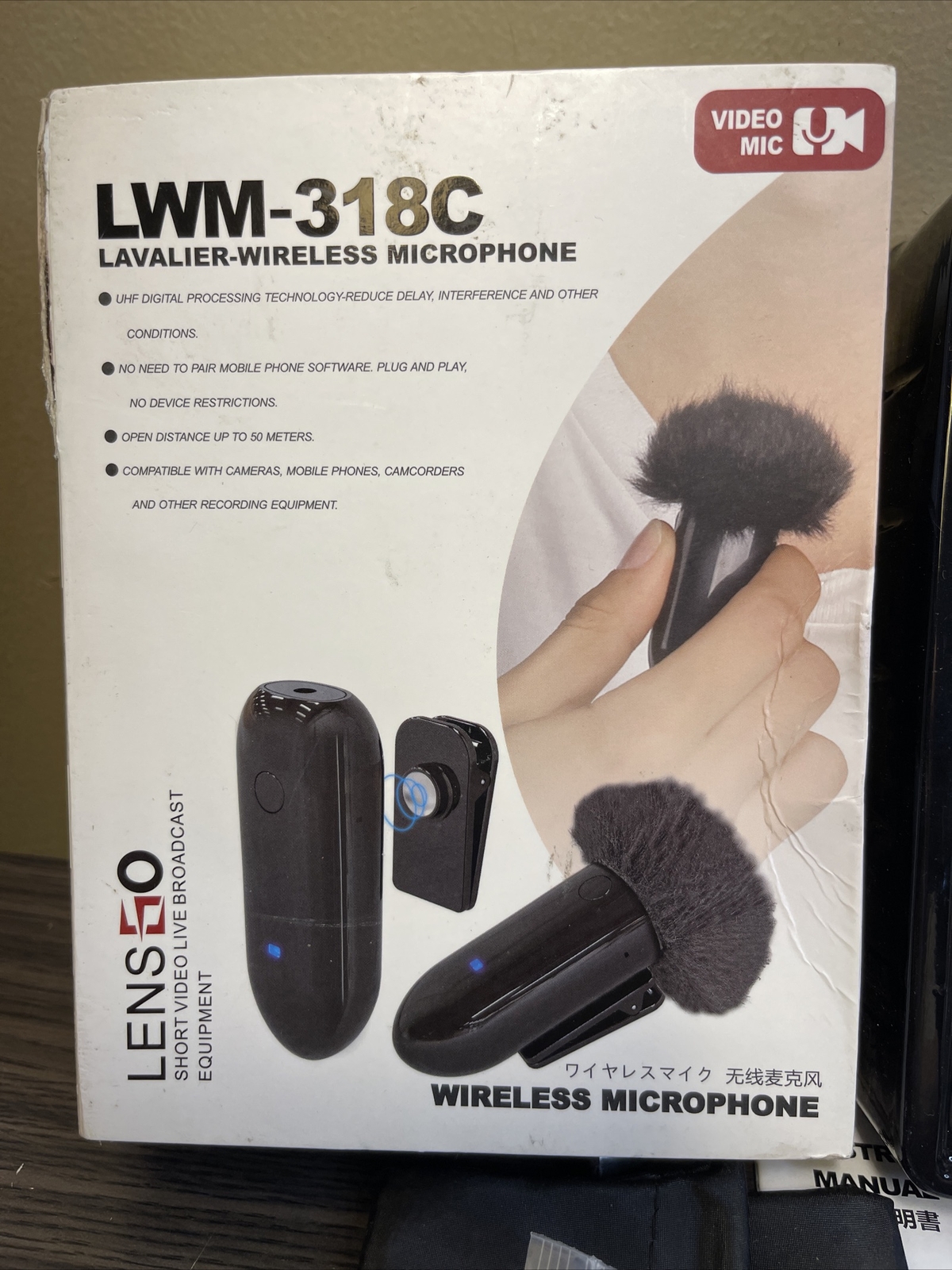 Lensgo LWM-318C Lavalier-Wireless Microphone White New Open Box