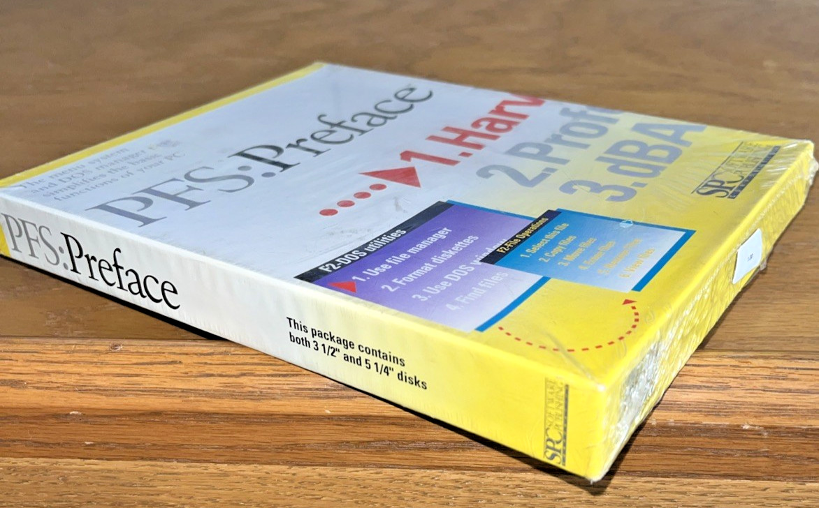 Vintage SPC Software Publishing PFS:Preface - menu system and DOS manager
