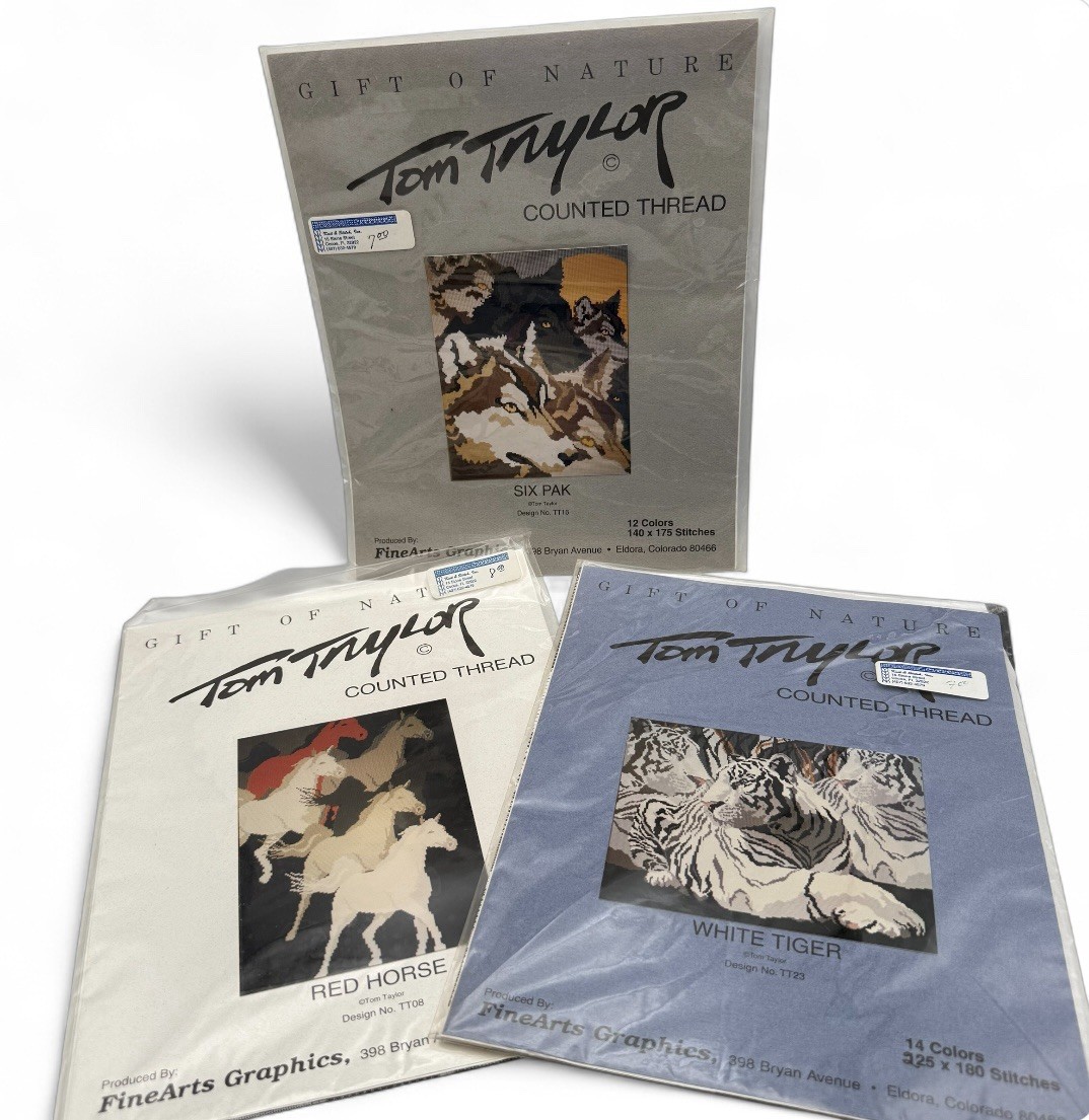 Tom Trylor counted thread Chart Gift Of Nature Six Pak Red Horse White Tiger SS