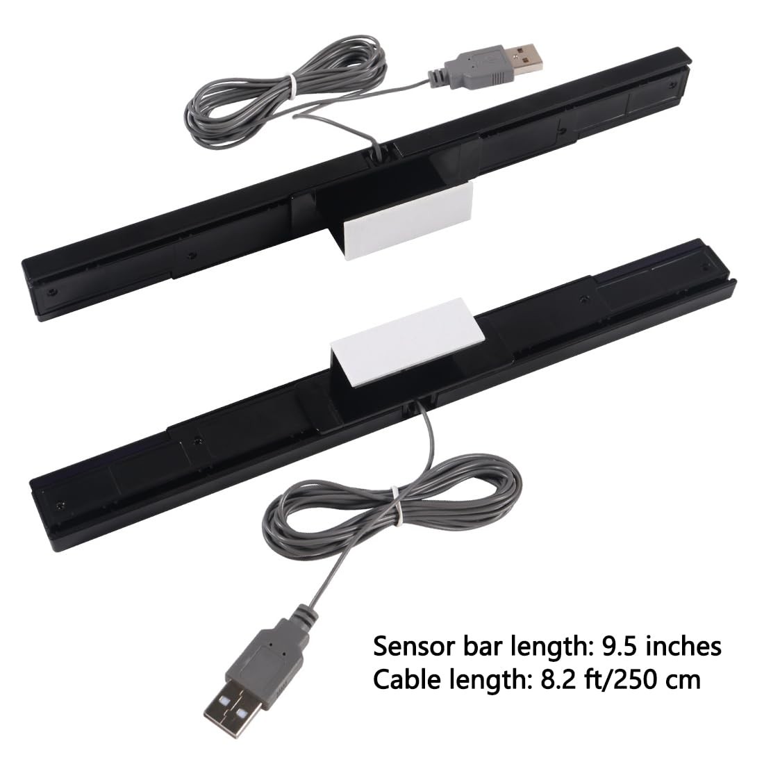 Aokin USB Sensor Bar for Wii, Replacement Wired 9.5 inches, 2.Black
