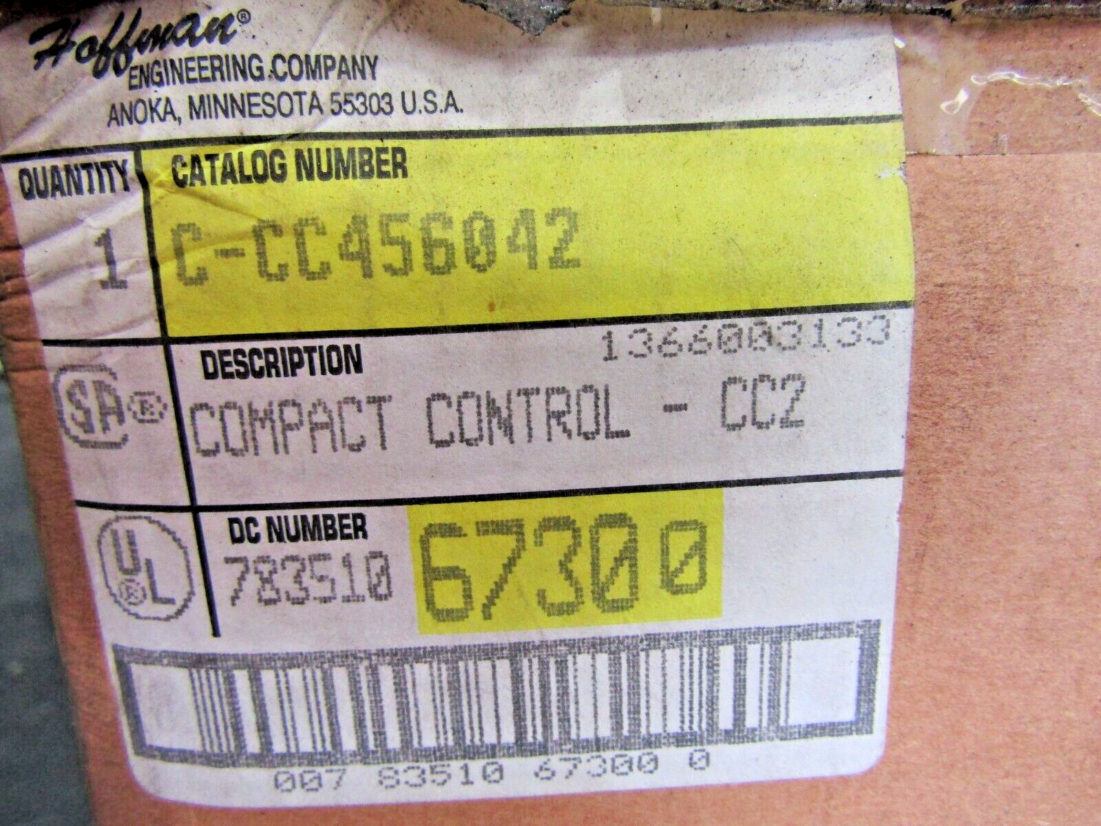 🔥NEW HOFFMAN CC22 COMPACT CONTROL C-CC456042 W/ FRONT PANEL C-CCFP4560 & KEY