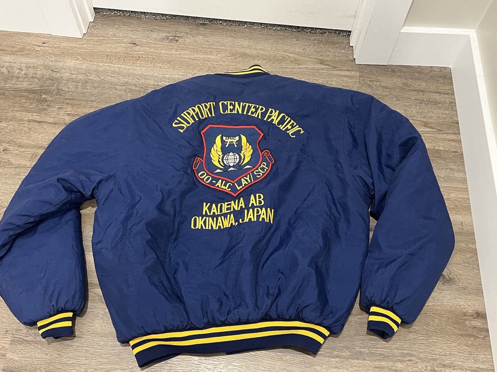 Vintage AFMC United States Air Force Okinawa Japan Jacket Coat Support Center L