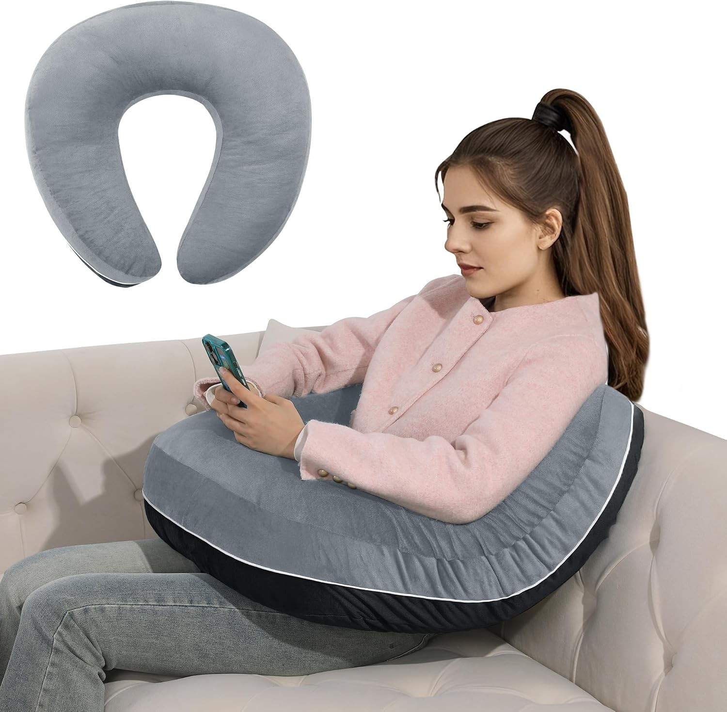 Crochet Pillow for Lap Support Gaming Pillow for Lap Lap Pillow for Reading &