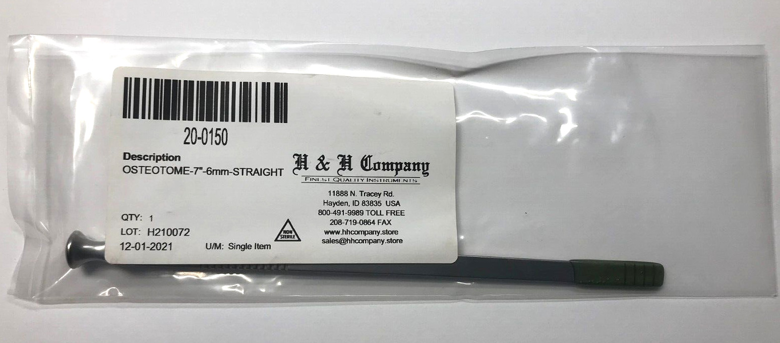 H & H Company 20-0150 Osteotome 7"-6mm Straight
