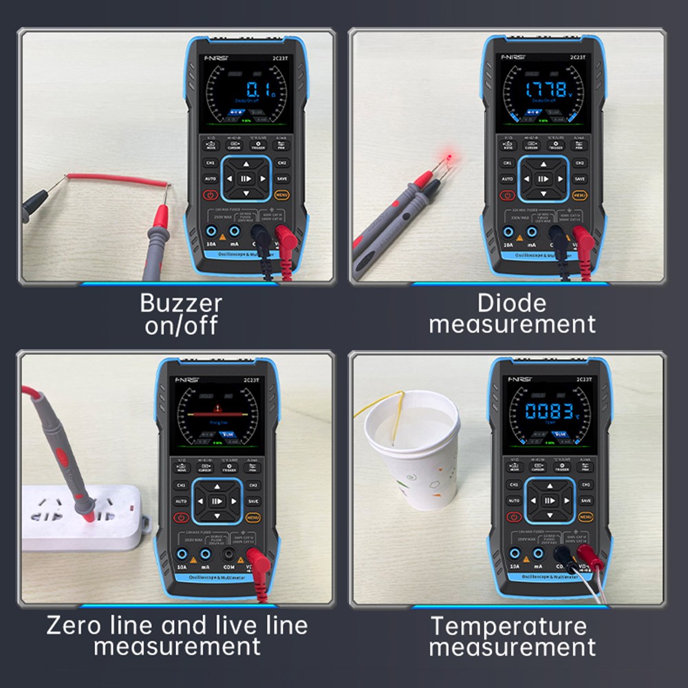 FNIRSI-2C23T Handheld Digital Oscilloscope Multimeter Function Signal Generator