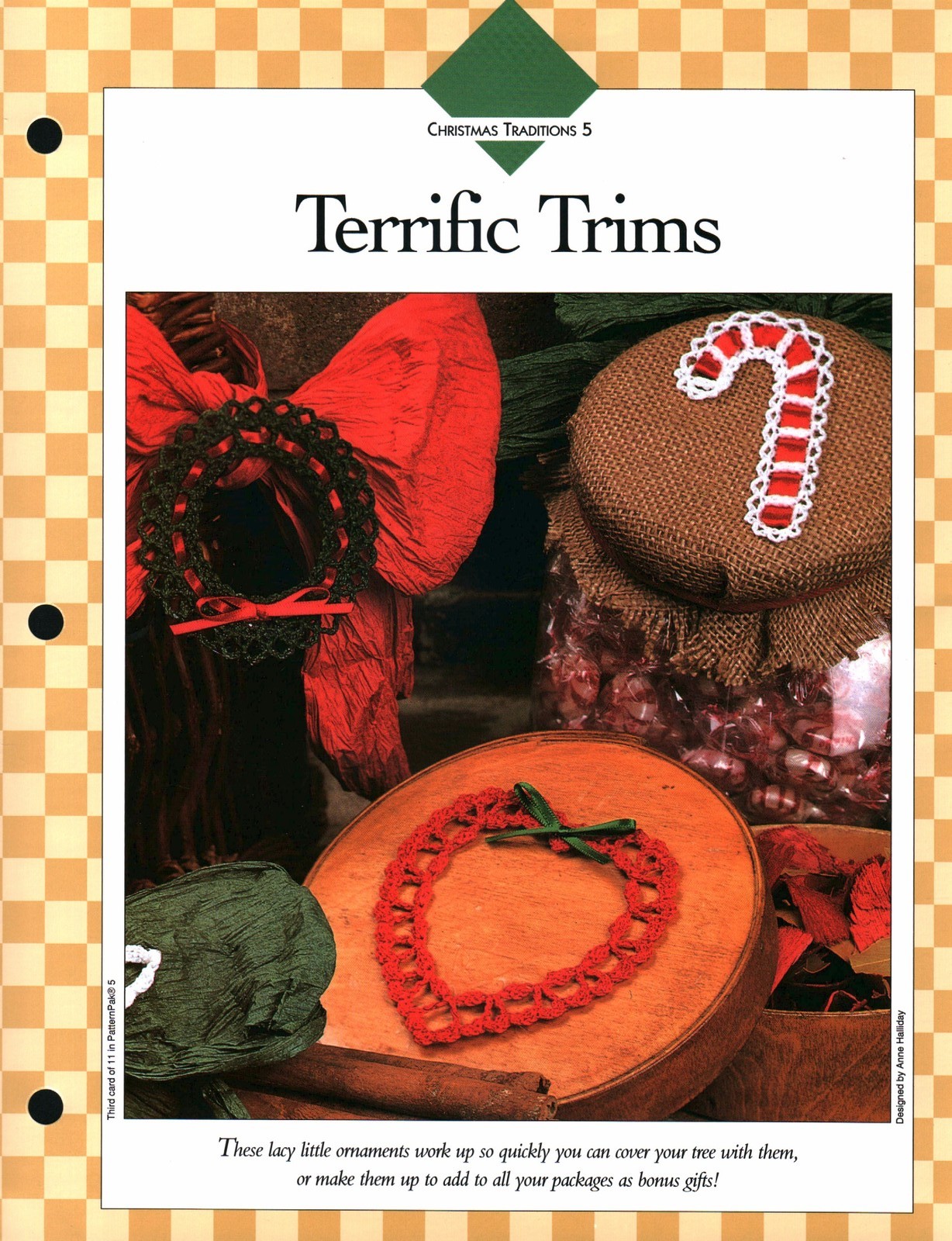 Terrific Trims Ornaments - Christmas Trads 5 | Vanna Crochet Faves 85050-C