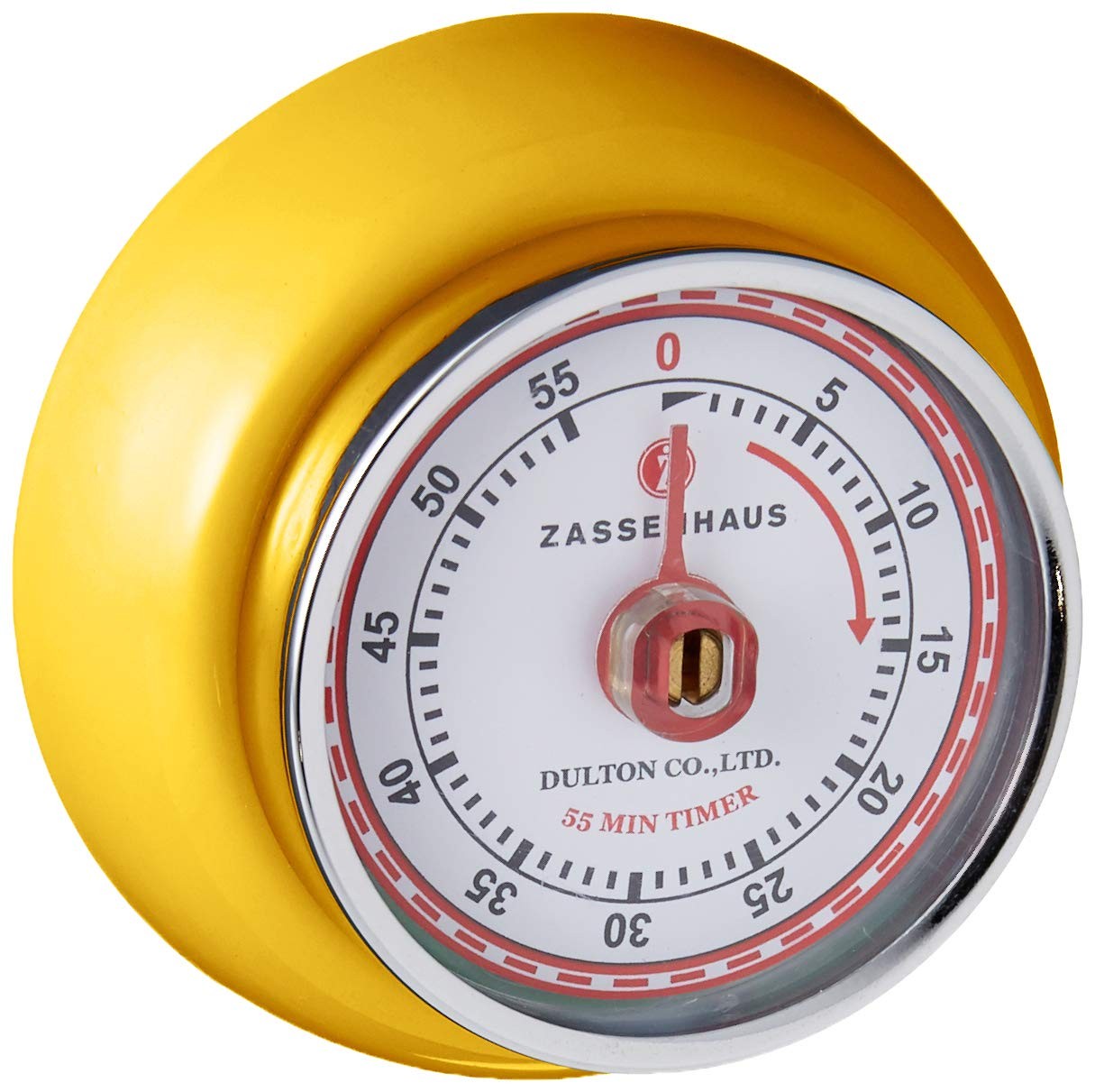 Zassenhaus Magnetic Retro Kitchen, Classic Mechanical Cooking Timer, 2.75-Inch